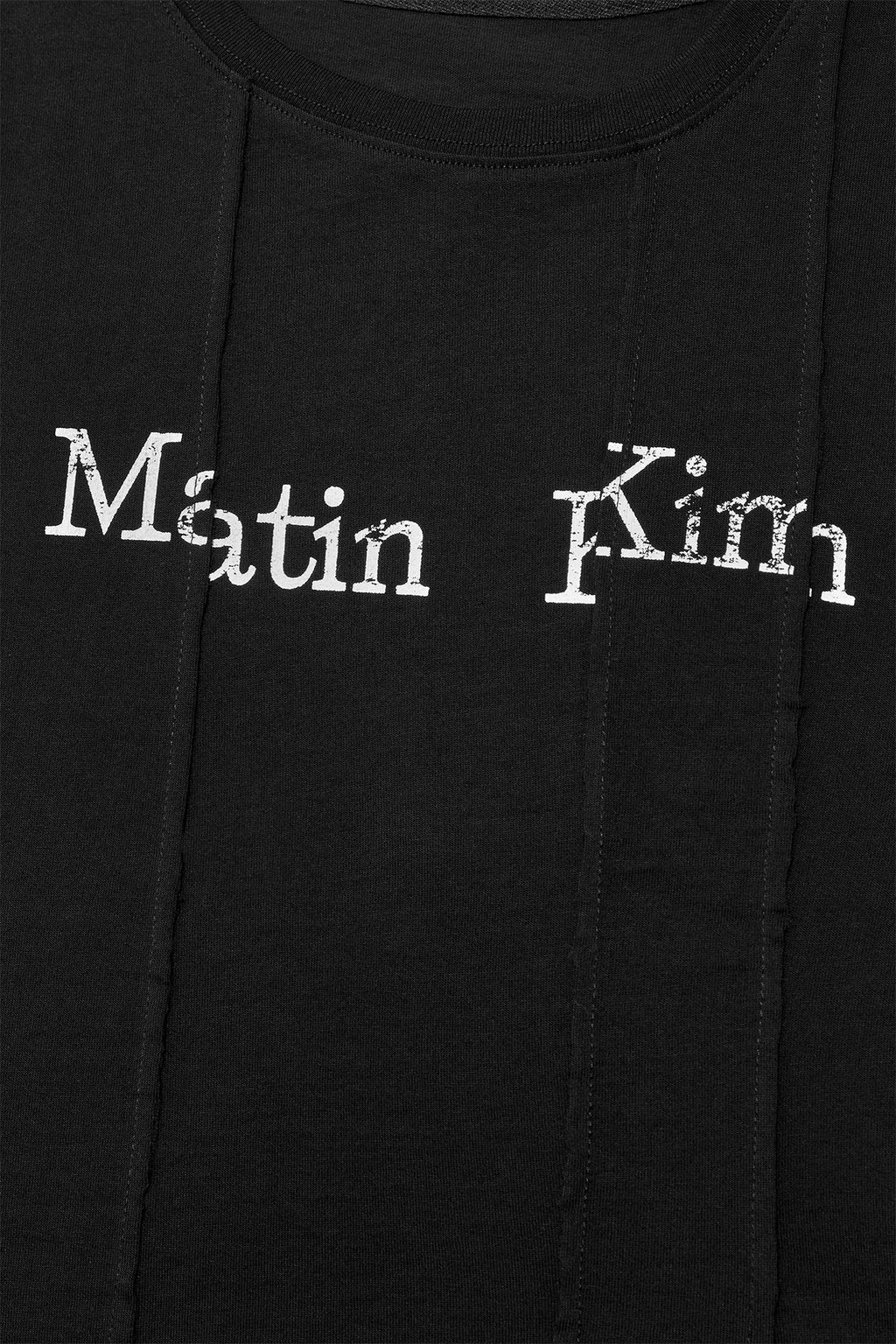 Matin Kim - Unbalance Typo Logo Crop Top (Black) product image 4 | TRAB K-Fashion Australia