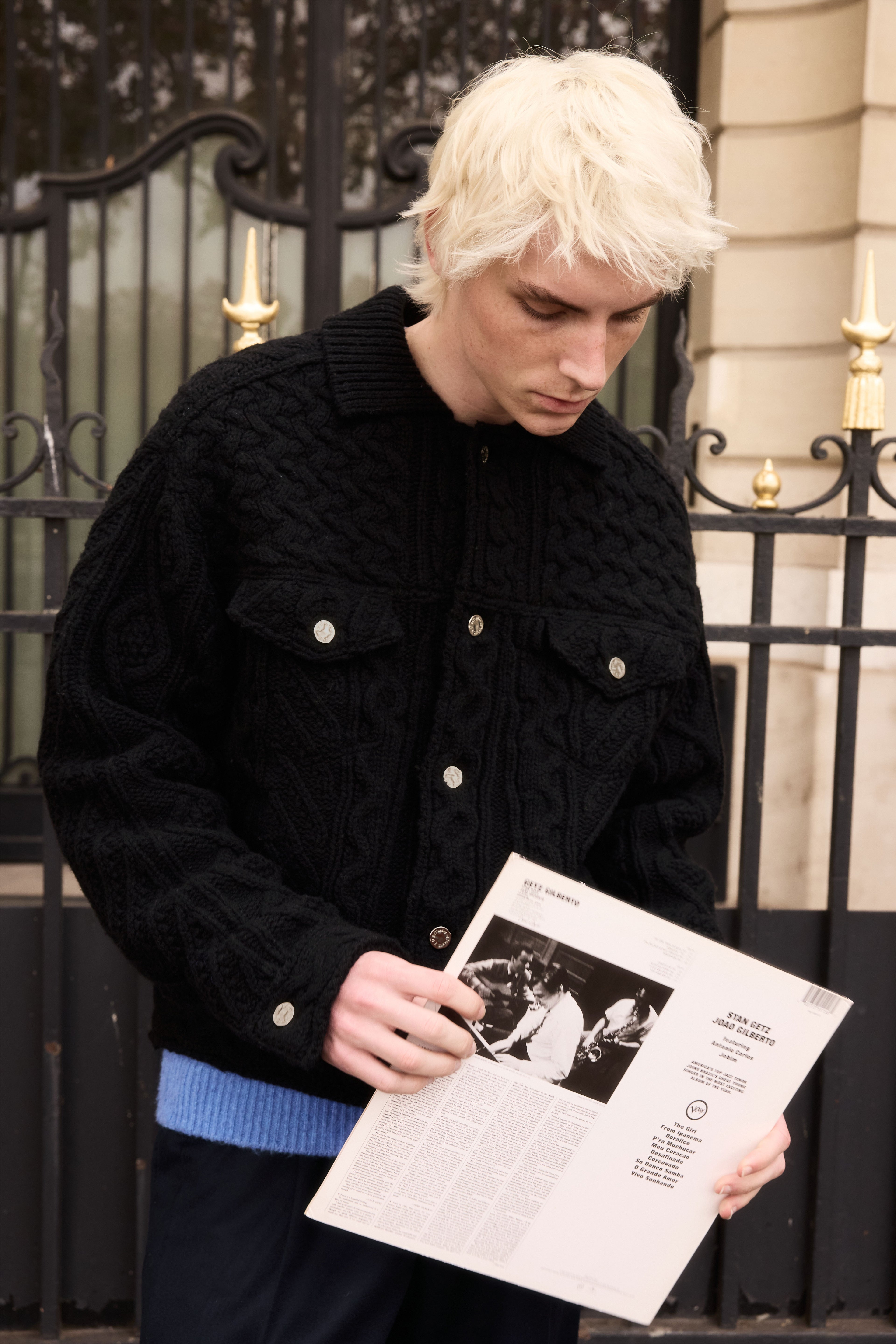 STU - Knit Trucker Jacket In (Black) product image 8 | TRAB K-Fashion Australia