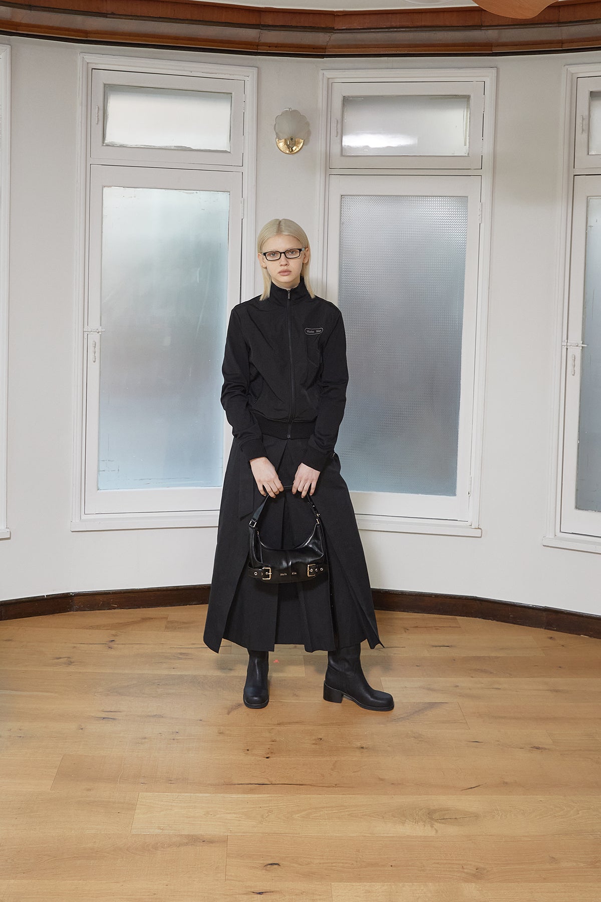 Matin Kim - High Neck Windbreaker Zip Up (Black) product image 9 | TRAB K-Fashion Australia