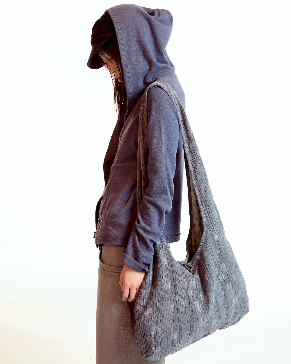 Coyseio - Twofold Button-Up Hoodie (Charcoal) product image 4 | TRAB K-Fashion Australia