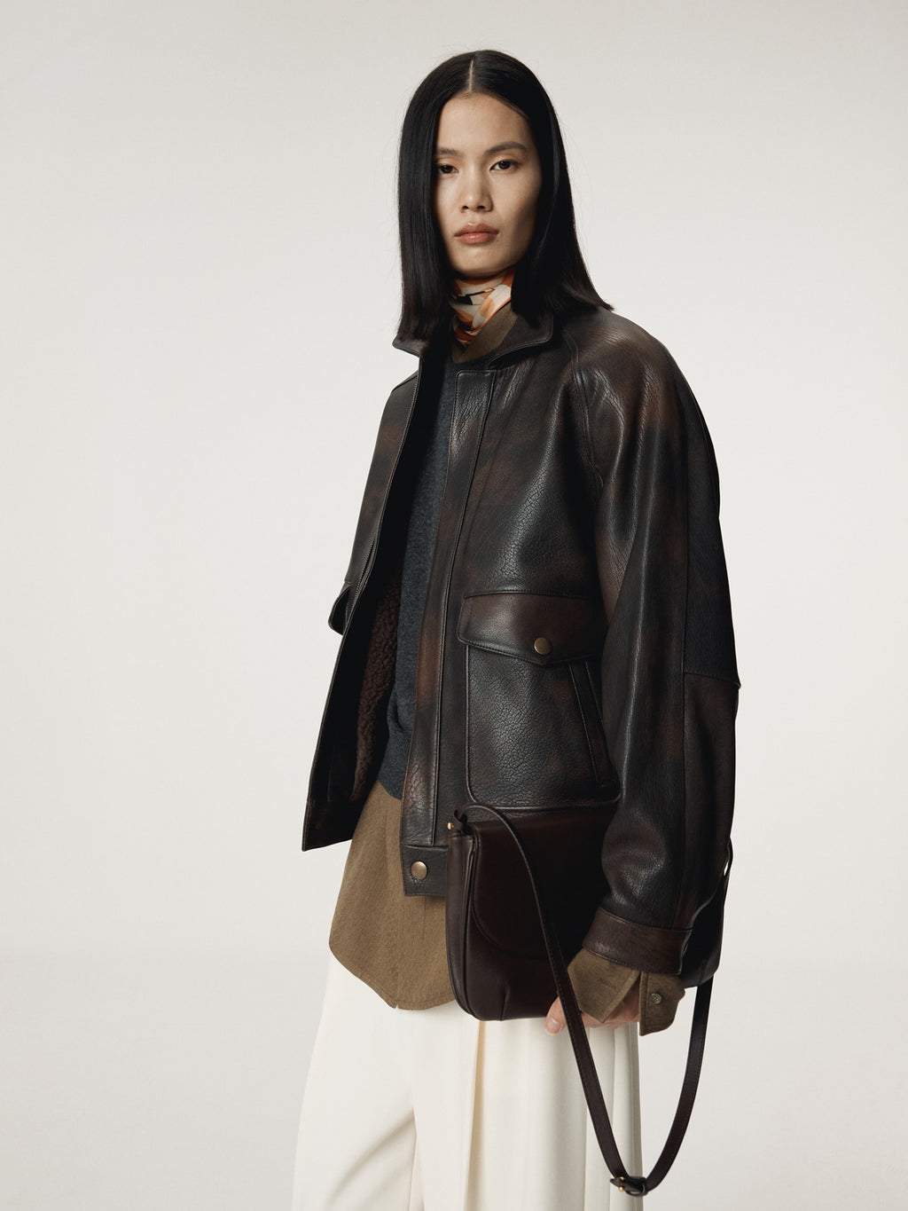 Recto - Oversized Shearing Leather Jumper (Vintage Brown) product image 7 | TRAB K-Fashion Australia