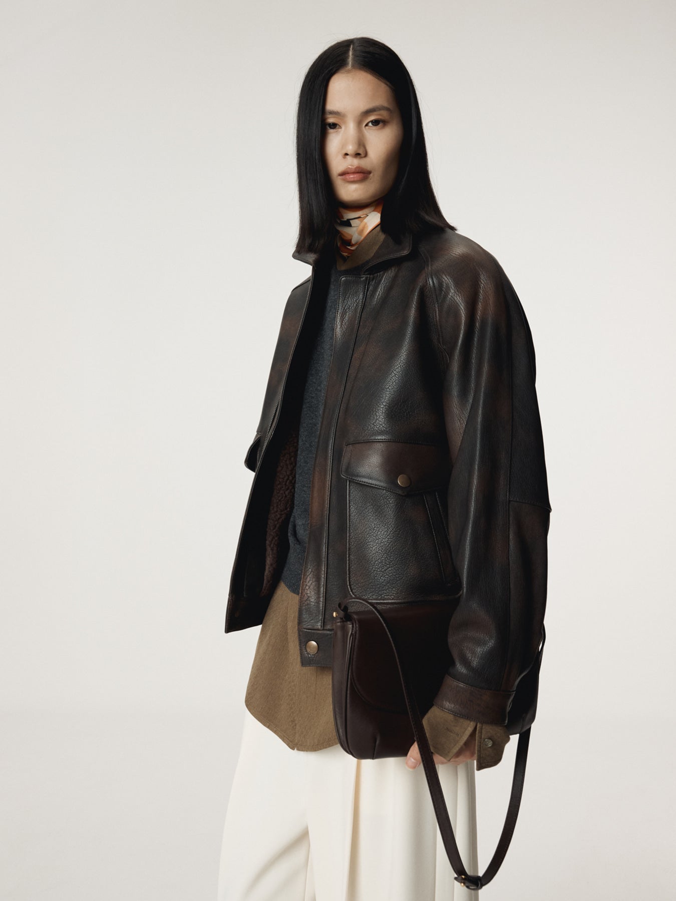 Recto - Oversized Shearing Leather Jumper (Vintage Brown) product image 6 | TRAB K-Fashion Australia