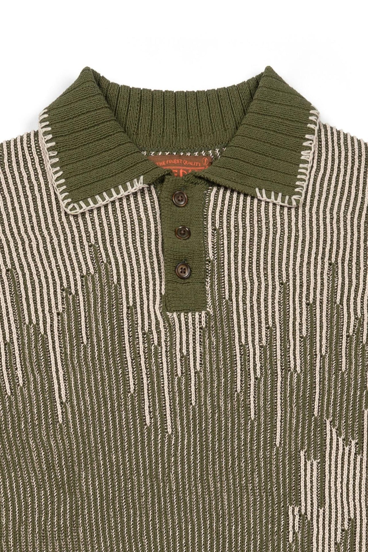 Ioedle - Artificial Meteor Shower Collared Short Sleeve Knit (Khaki) product image 4 | TRAB K-Fashion Australia