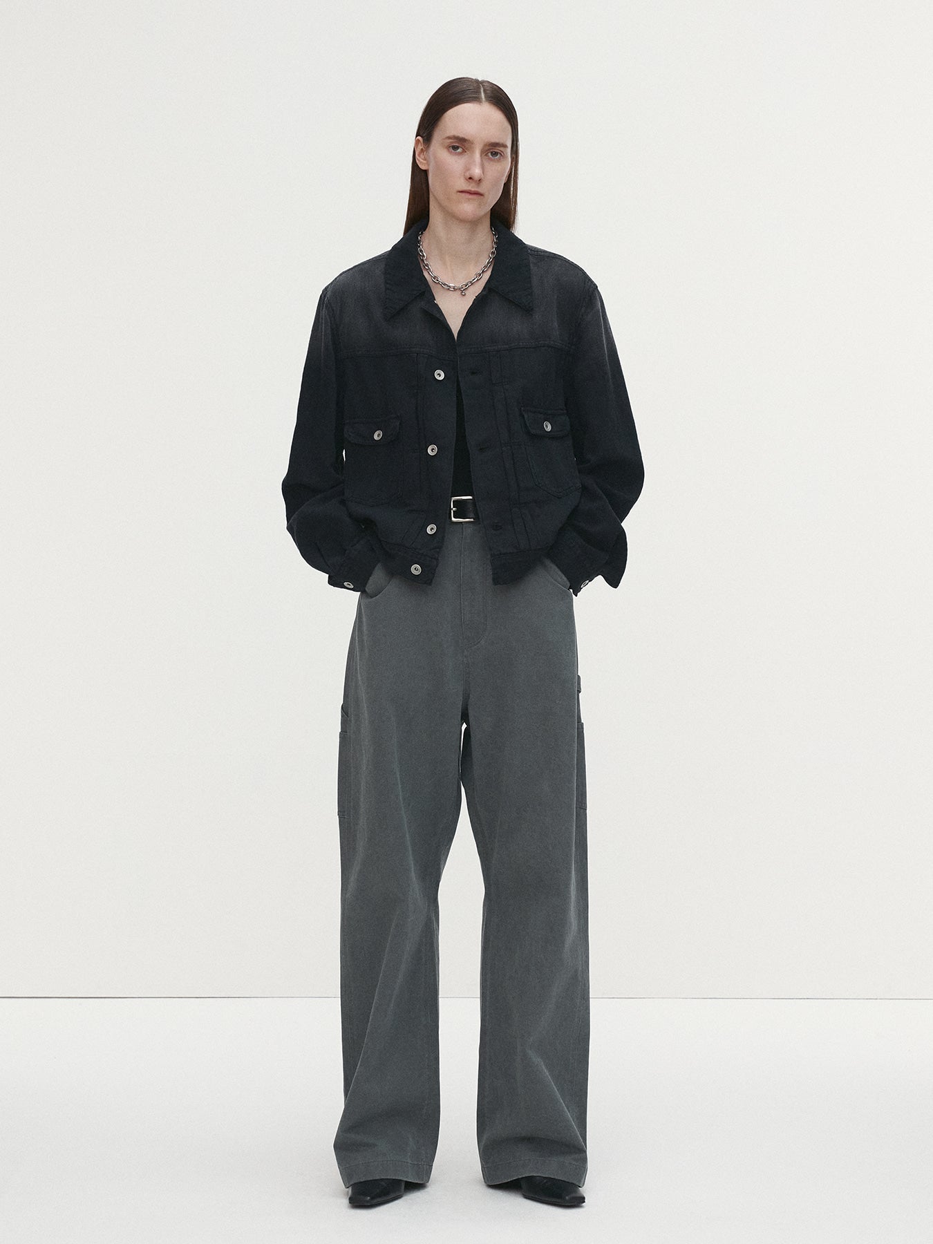 Tonywack - Washed Cotton Wide-Leg Work Pants (Rhino) product image 5 | TRAB K-Fashion Australia