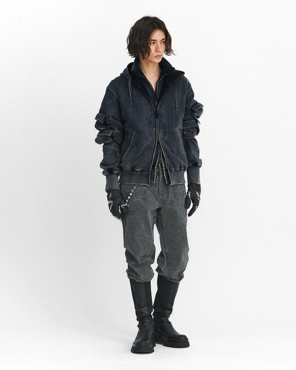 Eastlogue - Magazine Pouch Hoodie (Vintage Charcoal) product image 1 | TRAB K-Fashion Australia