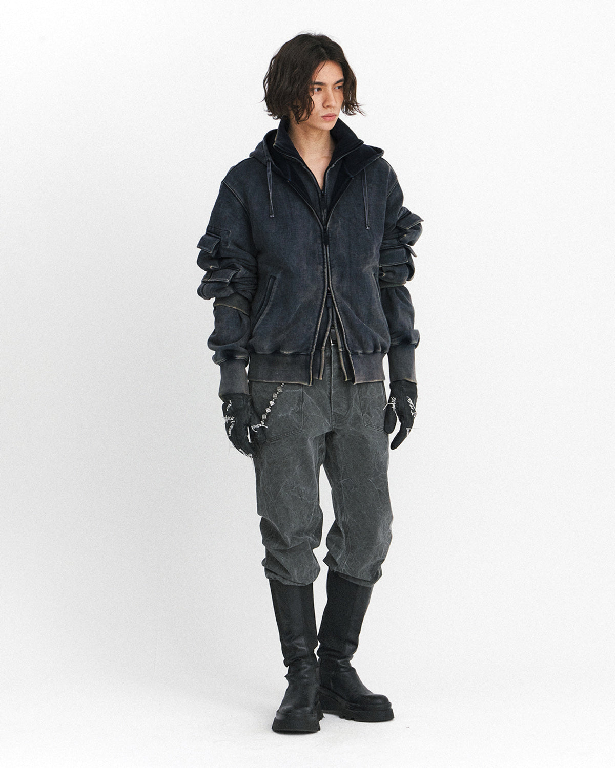 Eastlogue - Magazine Pouch Hoodie (Vintage Charcoal) product image 1 | TRAB K-Fashion Australia