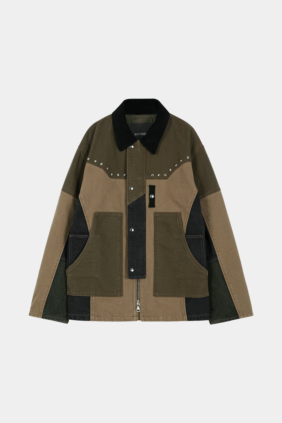 Andersson Bell - Austin Patchwork Washed Jacket (Khaki) product image 12 | TRAB K-Fashion Australia