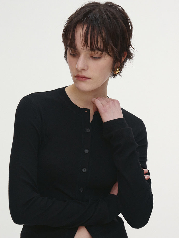 Tonywack - Ribbed Button Dress (Black) product image 3 | TRAB K-Fashion Australia