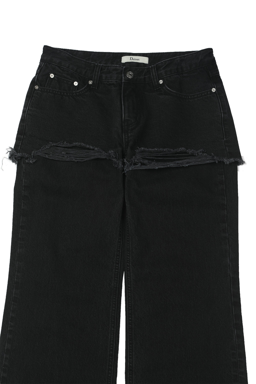 Deinet - Layered Semi Bootscut Denim Pants (Black) product image 11 | TRAB K-Fashion Australia
