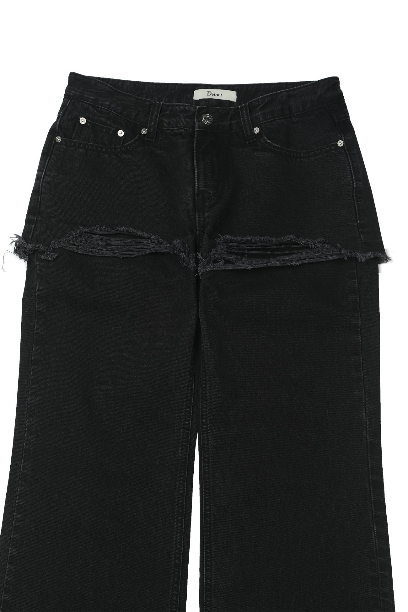 Deinet - Layered Semi Bootscut Denim Pants (Black) product image 11 | TRAB K-Fashion Australia