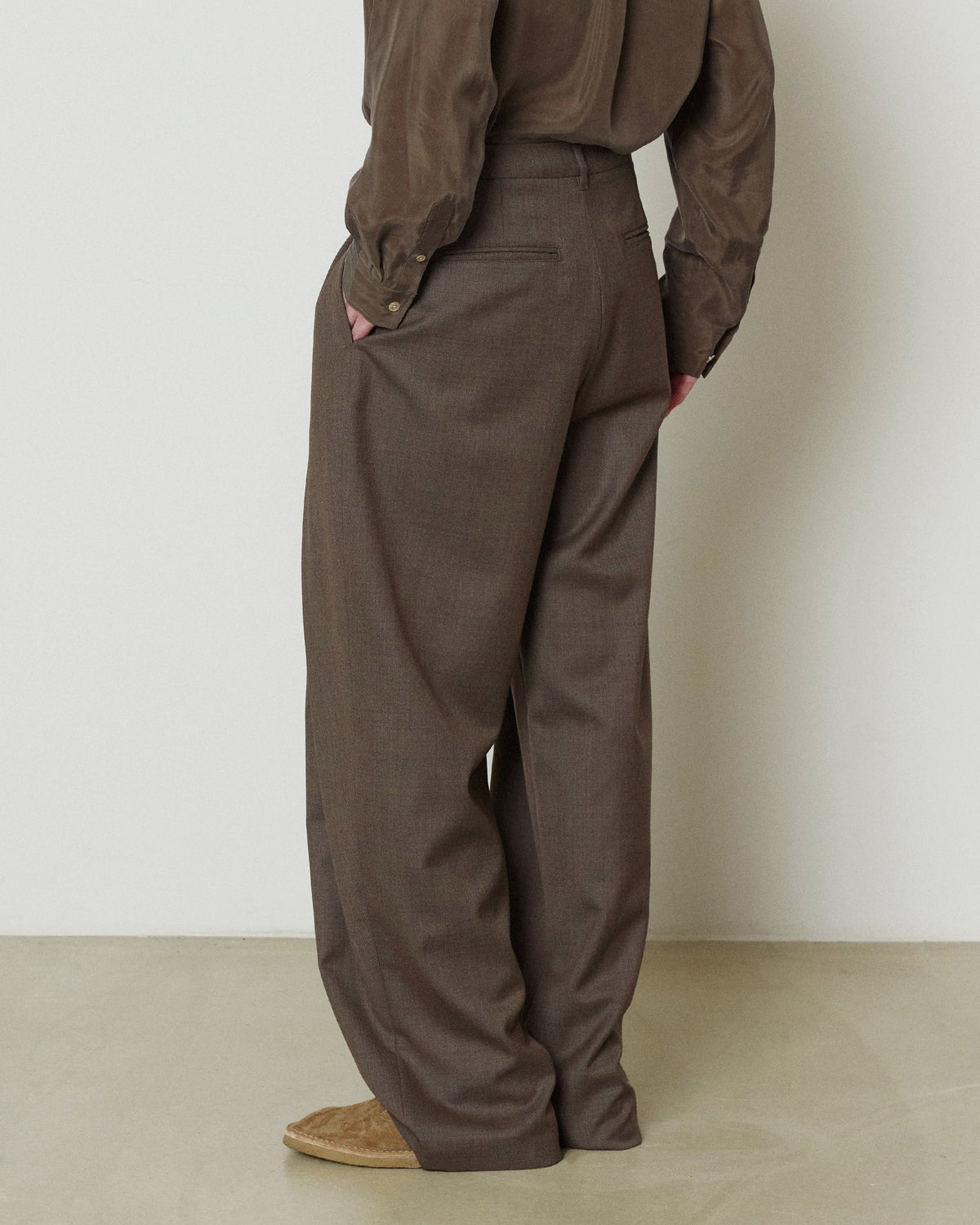 Brownyard - Wool Pleats Pants (Brown) product image 3 | TRAB K-Fashion Australia