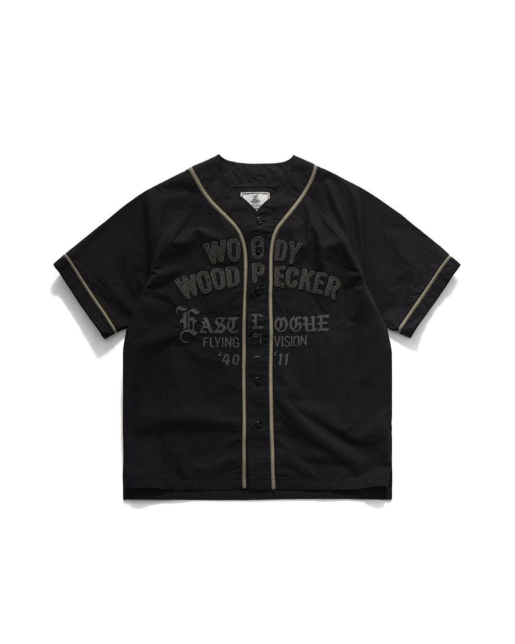 Eastlogue - Applique Baseball Half Shirts (Black) product image 1 | TRAB K-Fashion Australia