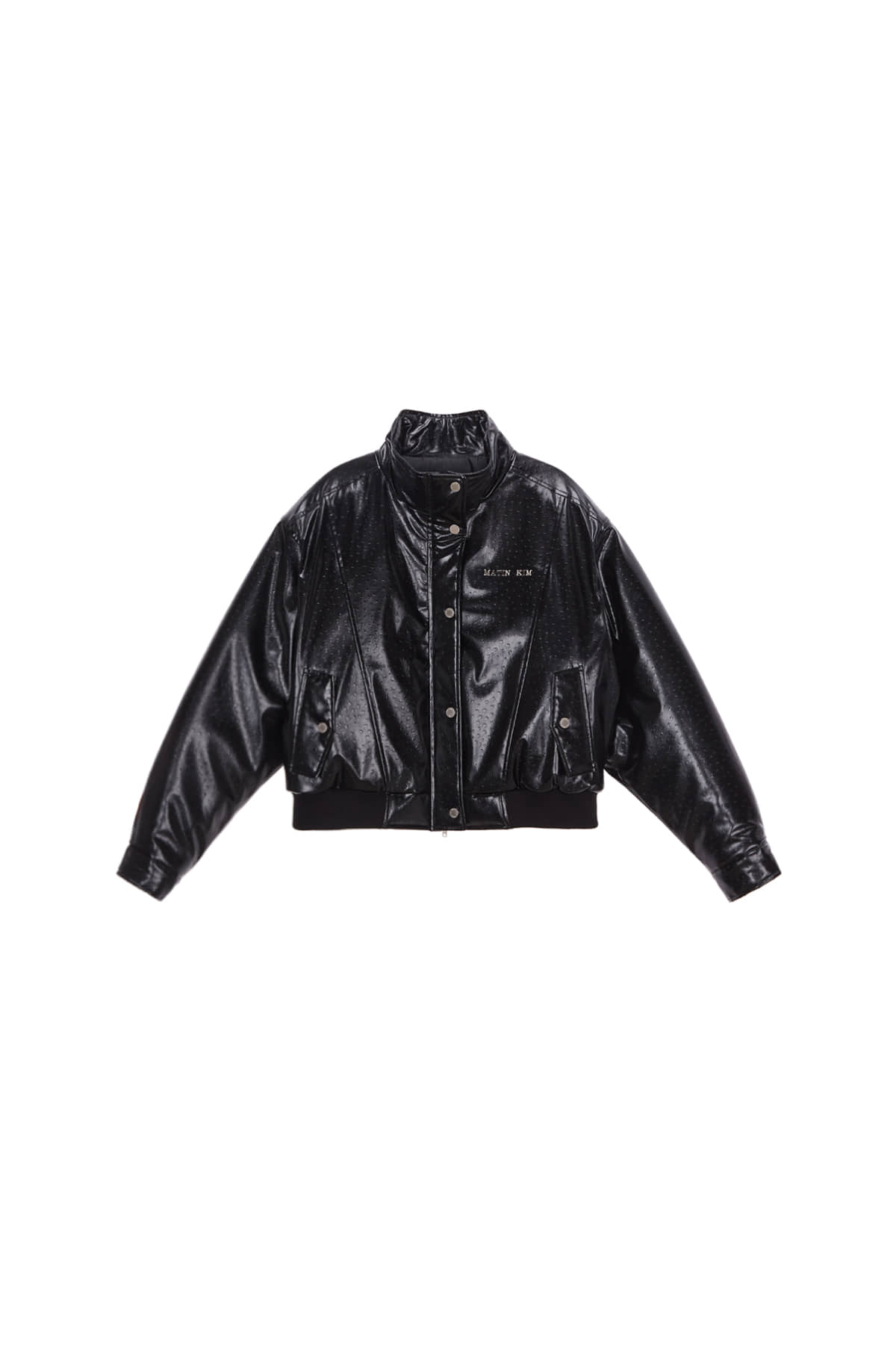 Matin Kim - High Neck Leather Jacket (Black) product image 1 | TRAB K-Fashion Australia