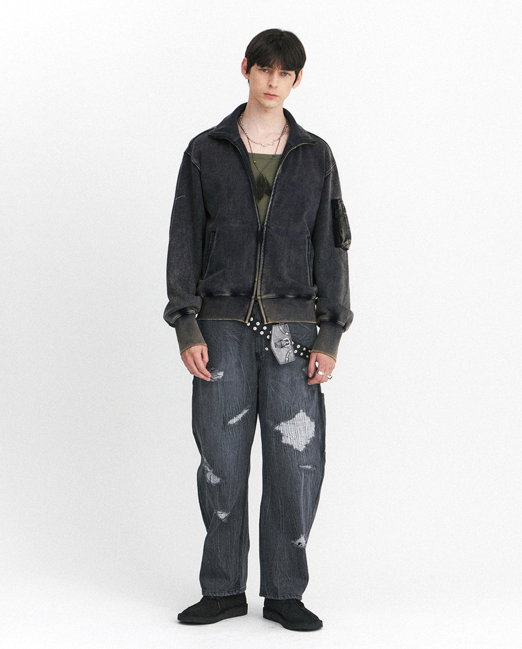 Eastlogue - Flight Zip Up Sweat (Vintage Charcoal) product image 1 | TRAB K-Fashion Australia