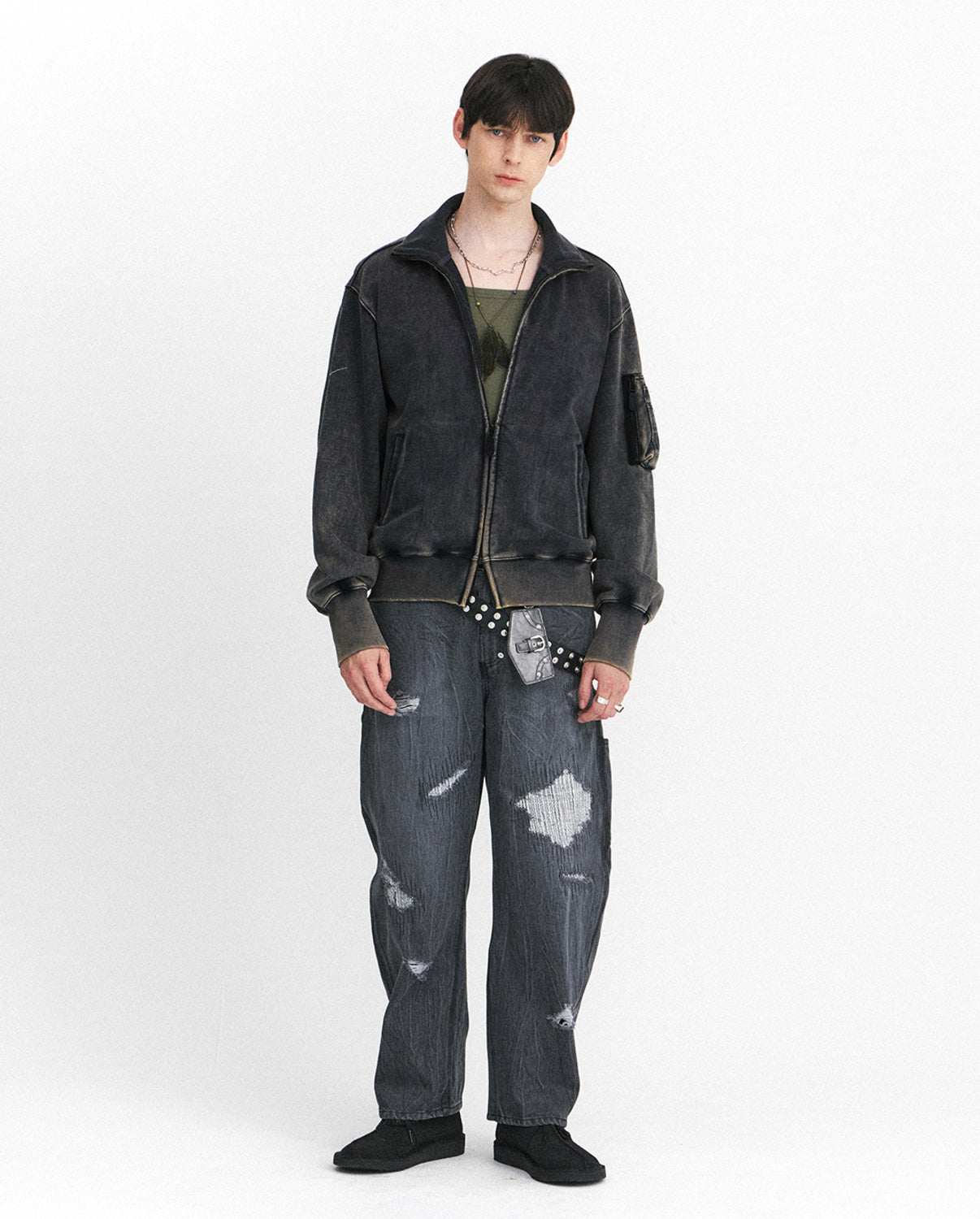 Eastlogue - Flight Zip Up Sweat (Vintage Charcoal) product image 1 | TRAB K-Fashion Australia