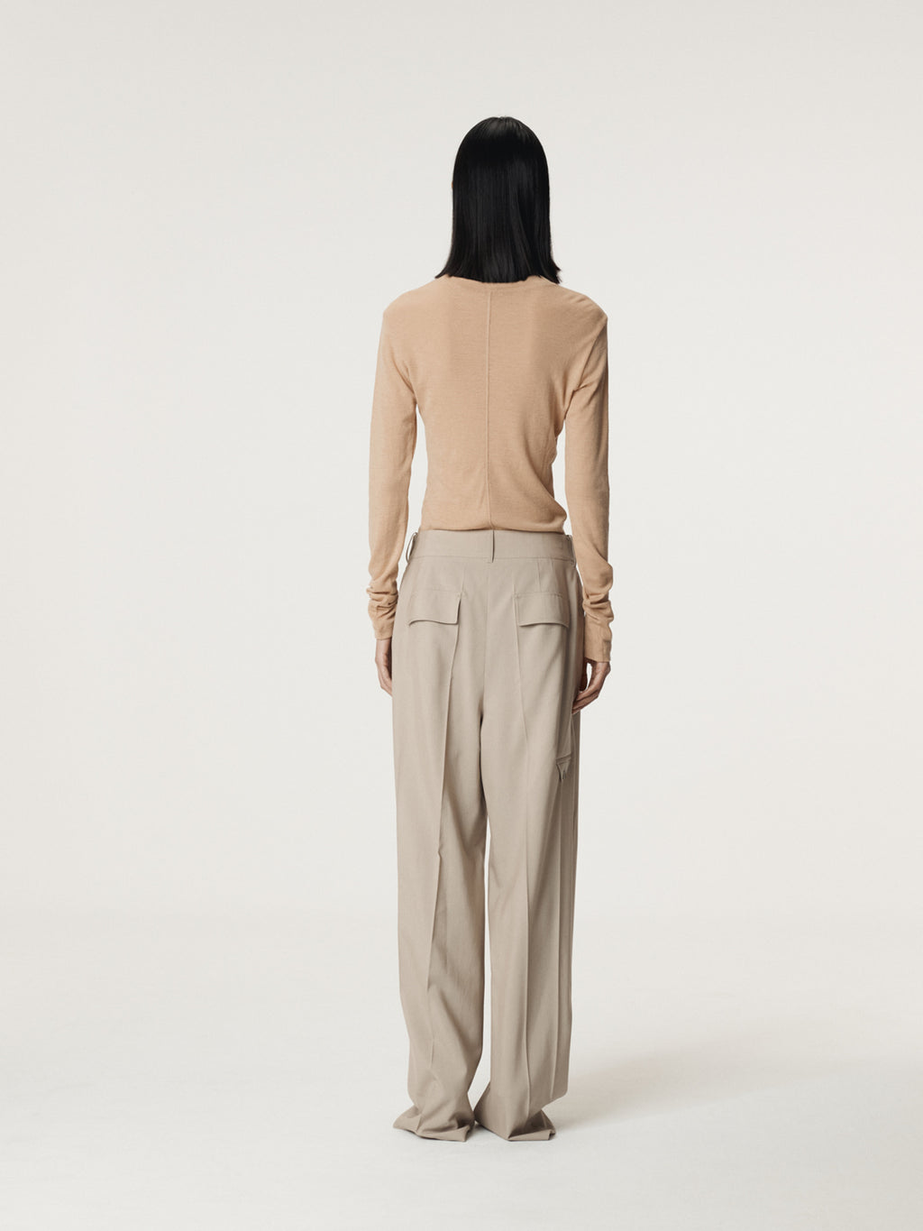 Recto - Banding Waist Wide Pants (Sepia Beige) product image 4 | TRAB K-Fashion Australia