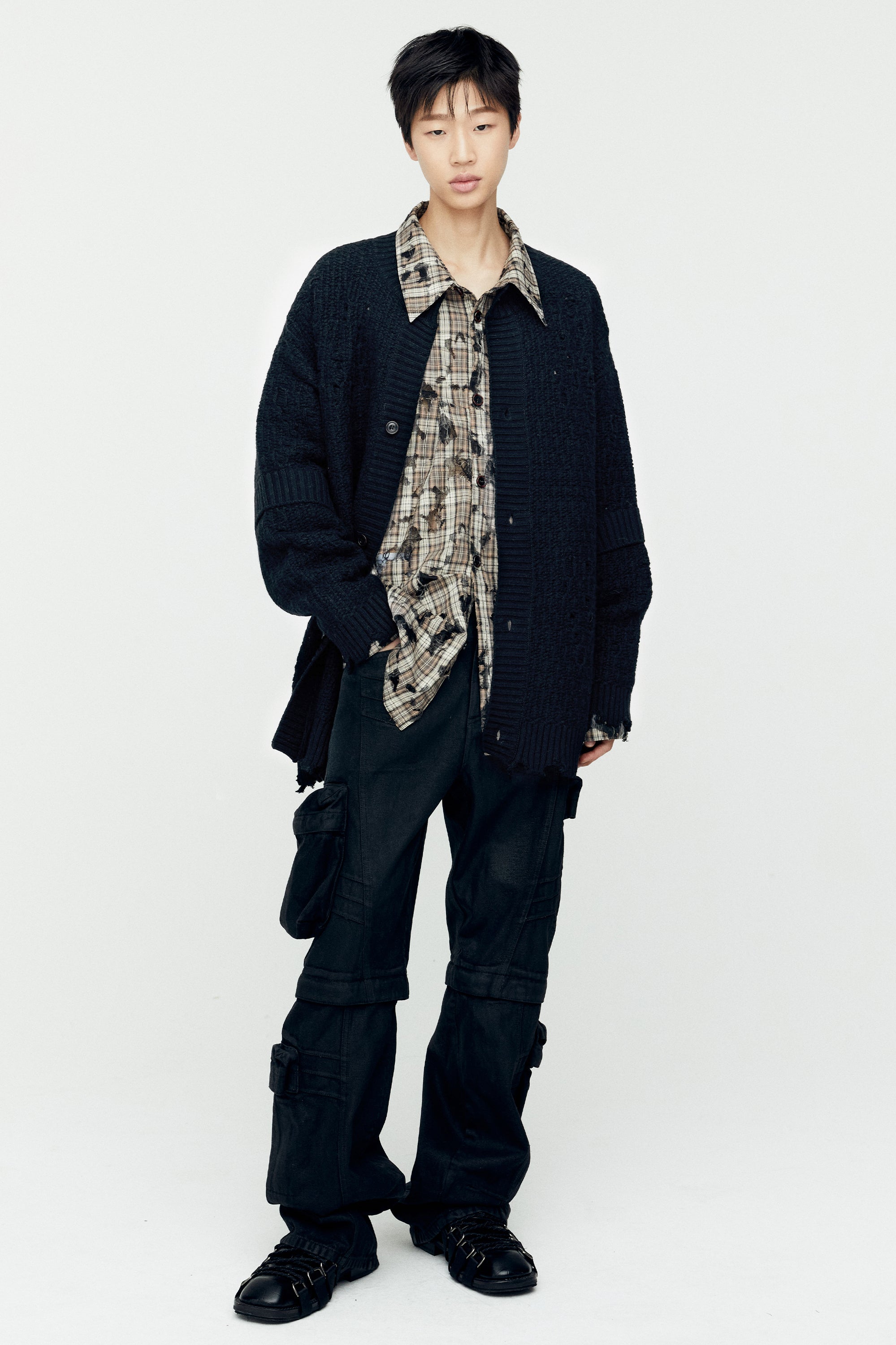 Andersson Bell - Roghen Wool Long Cardigan (Black) product image 4 | TRAB K-Fashion Australia