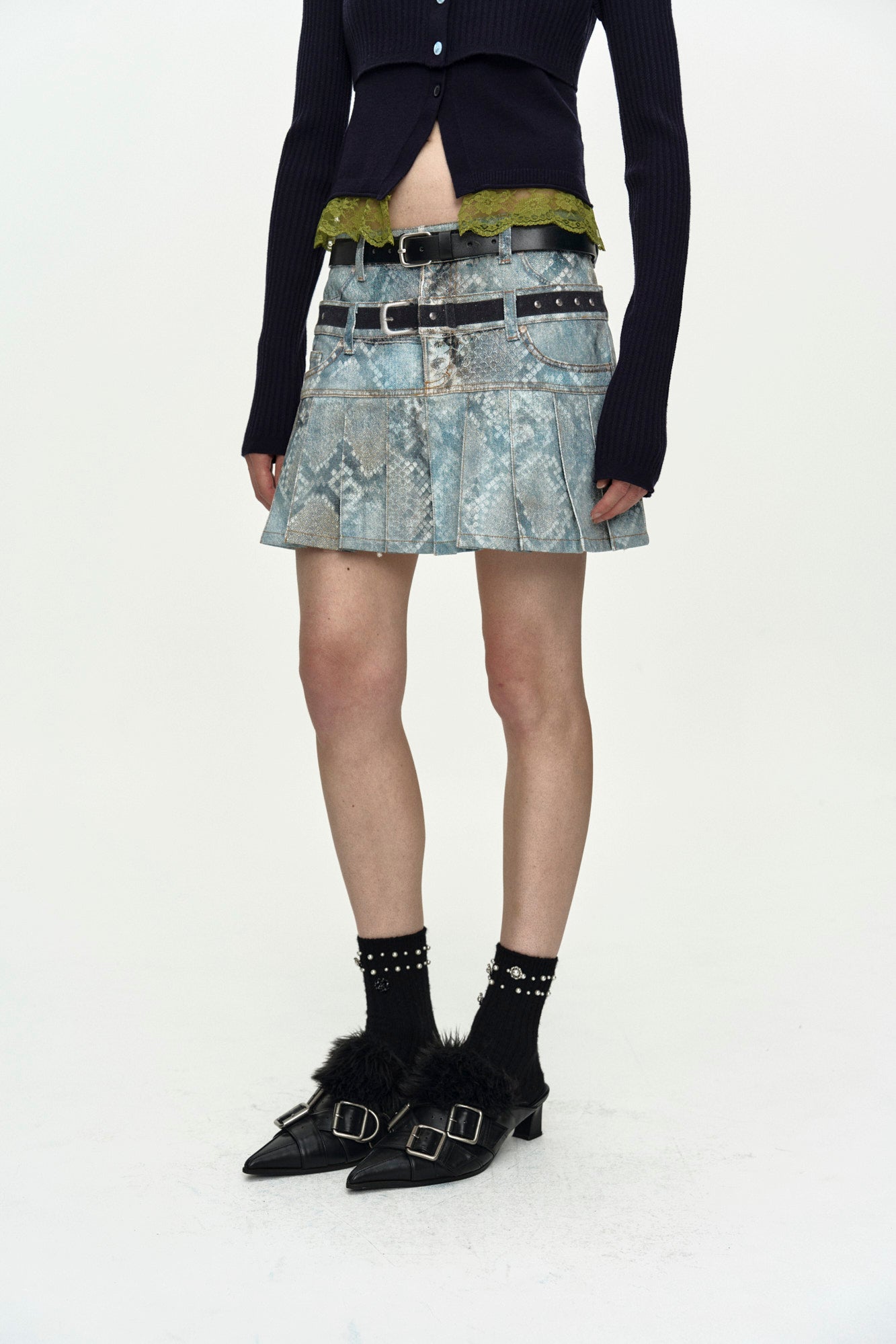 Andersson Bell - Python Fade Denim Printed Skirt (Blue) product image 8 | TRAB K-Fashion Australia