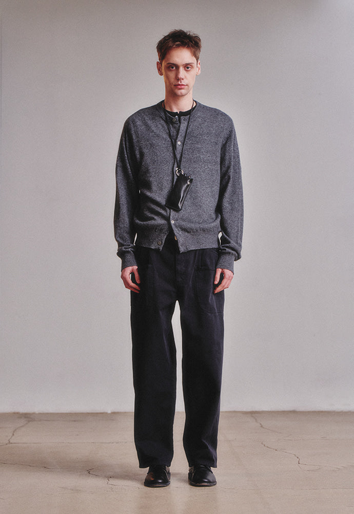 Art if acts - Wholegarment Round Neck Cardigan (Charcoal) product image 2 | TRAB K-Fashion Australia