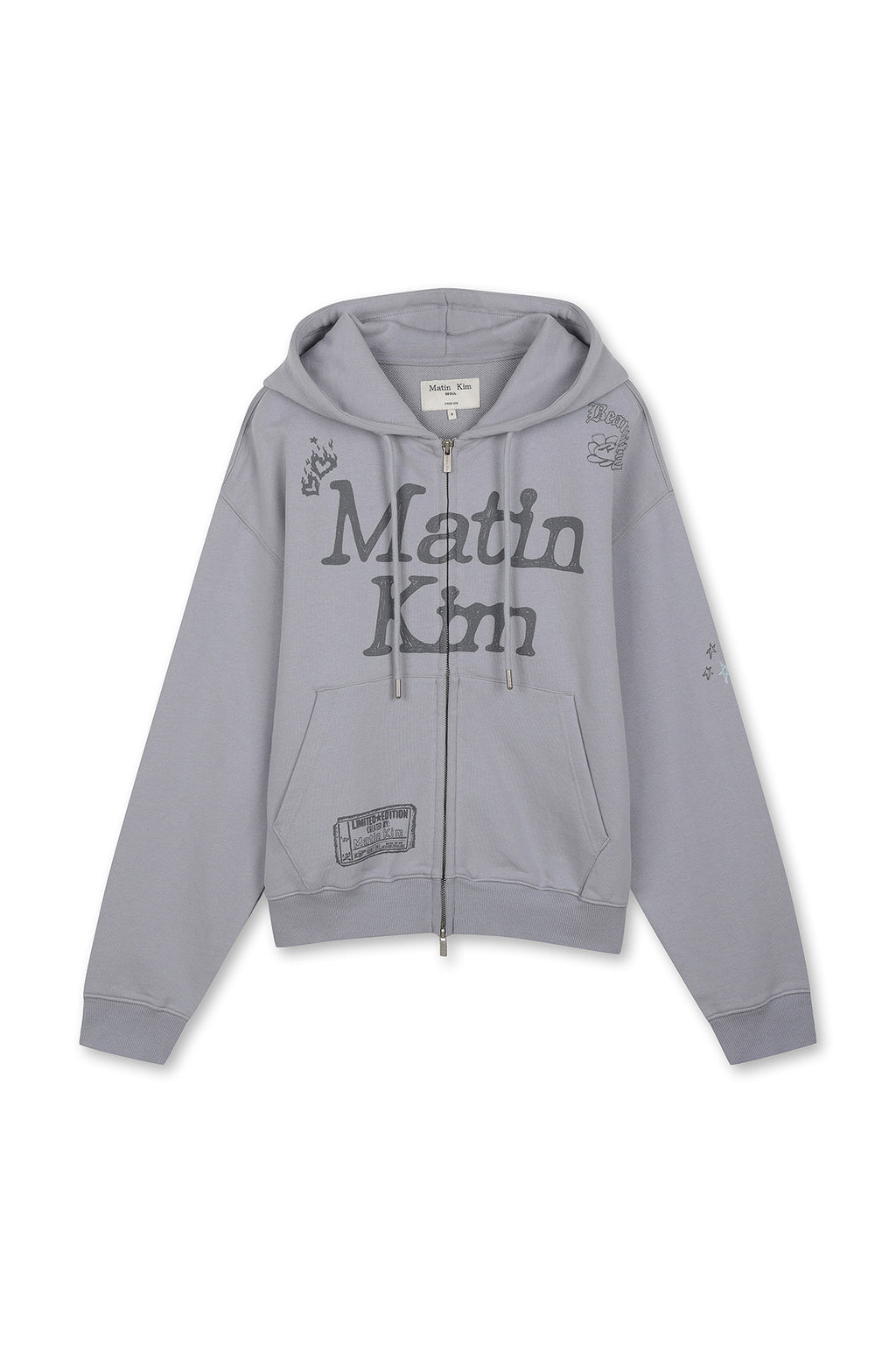 Matin Kim - Graffiti Artwork Hoody Zip Up (Smoke Blue) product image 1 | TRAB K-Fashion Australia