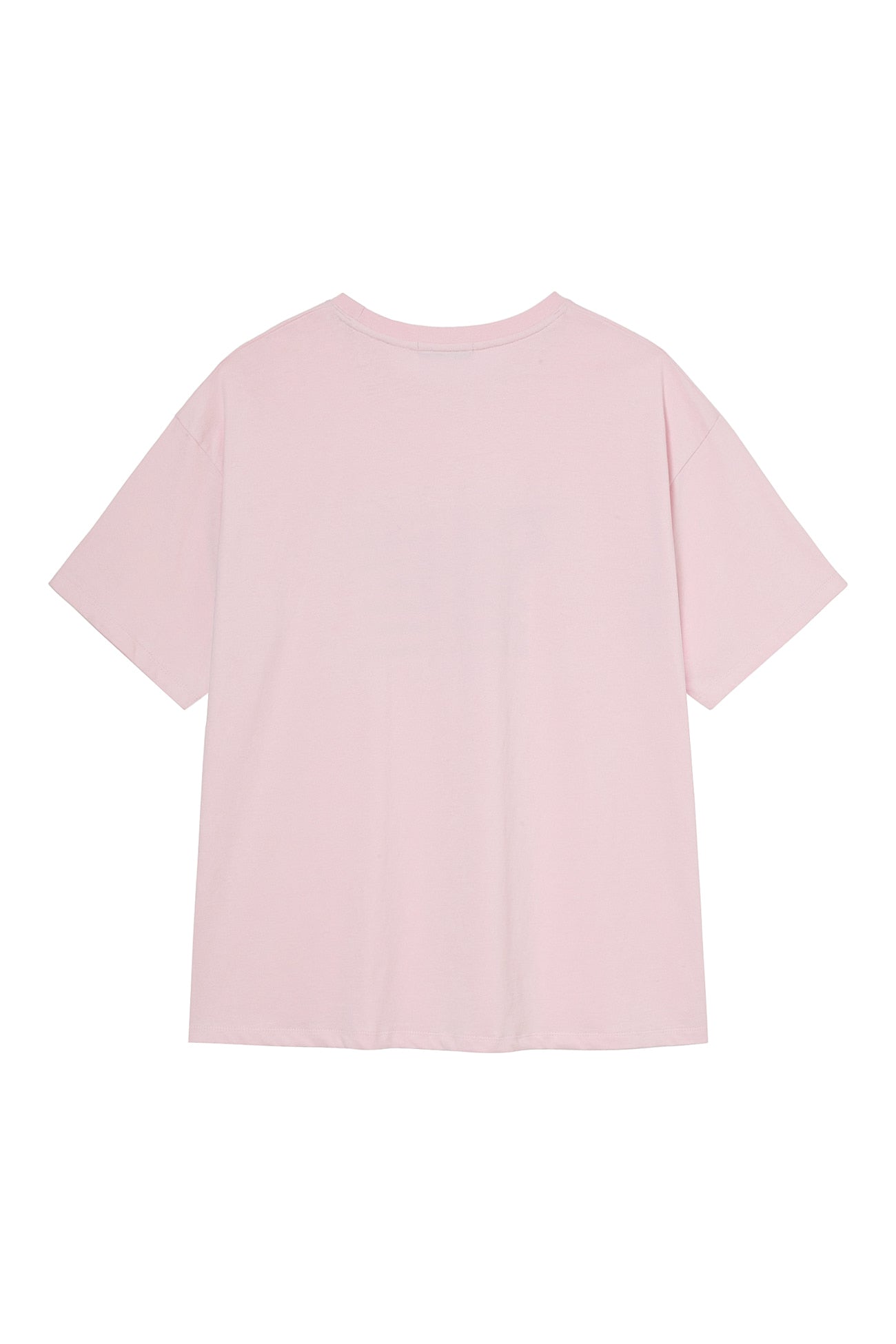 Deinet - D Lettering Graphic Oversized T-Shirt (Light Pink) product image 2 | TRAB K-Fashion Australia