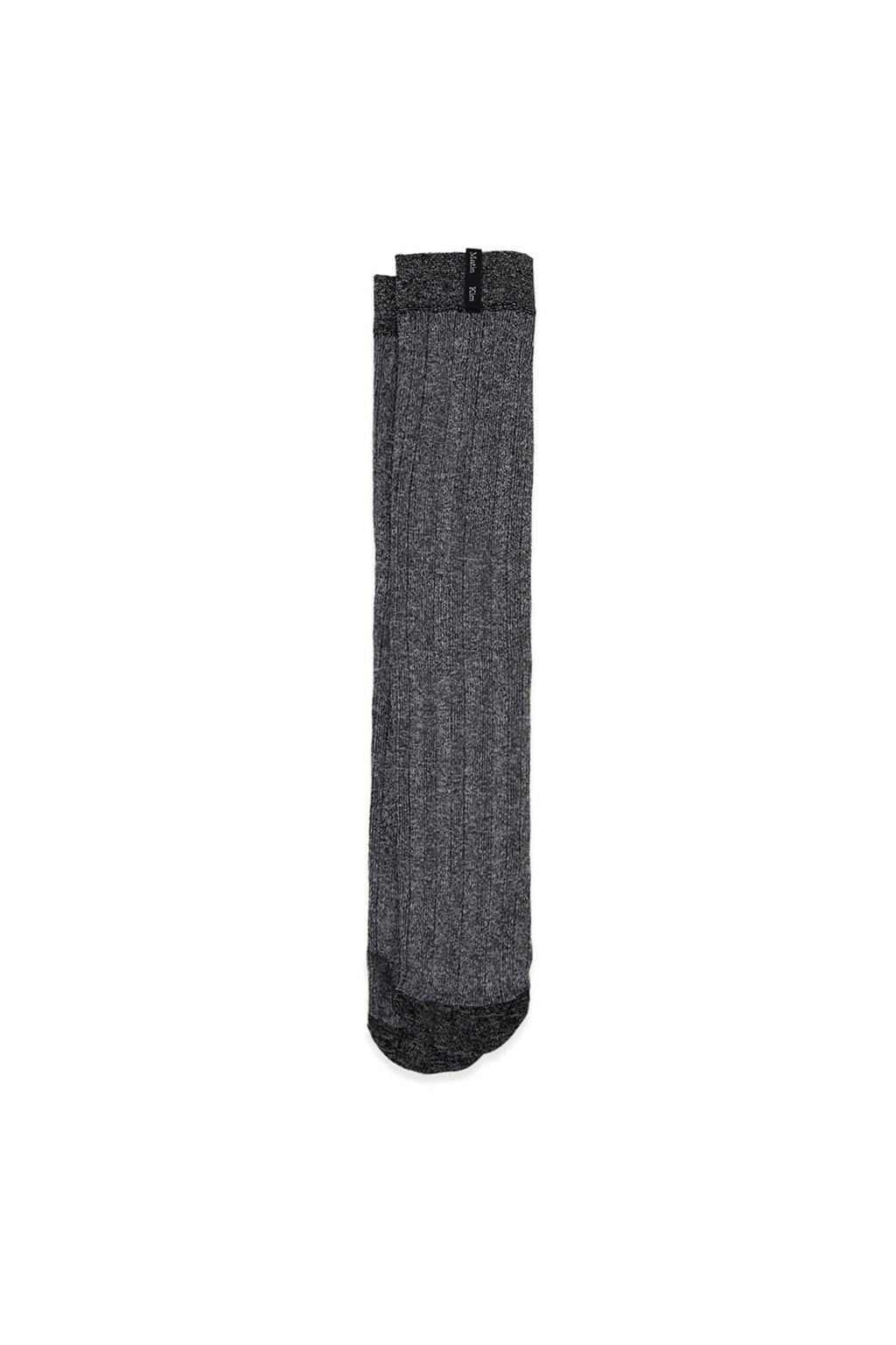 Matin Kim - Metal Ribbed Stocking Socks (Charcoal) product image 4 | TRAB K-Fashion Australia