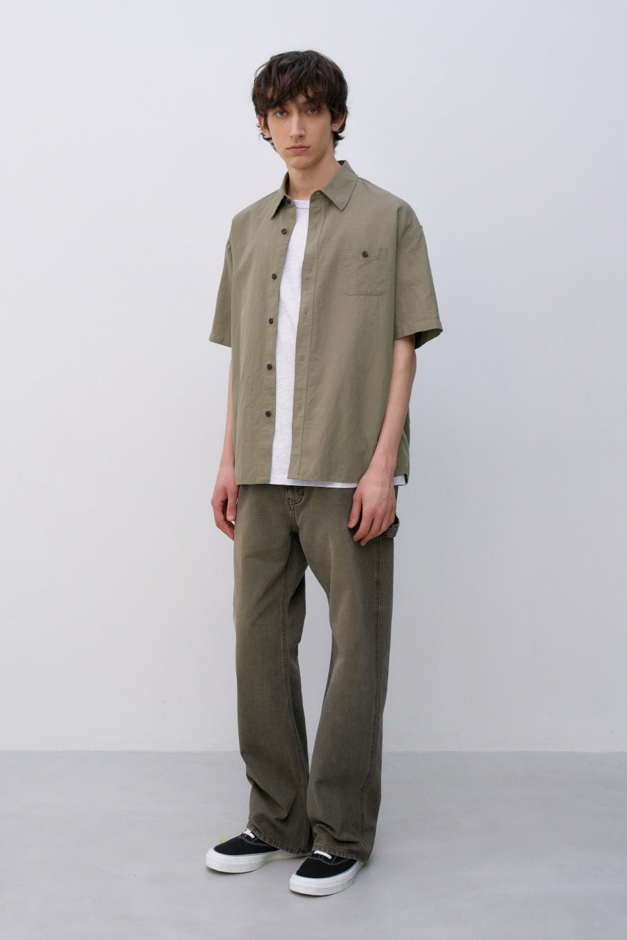 Insilence - Washed Natural Slub Shirt (Khaki Beige) product image 3 | TRAB K-Fashion Australia