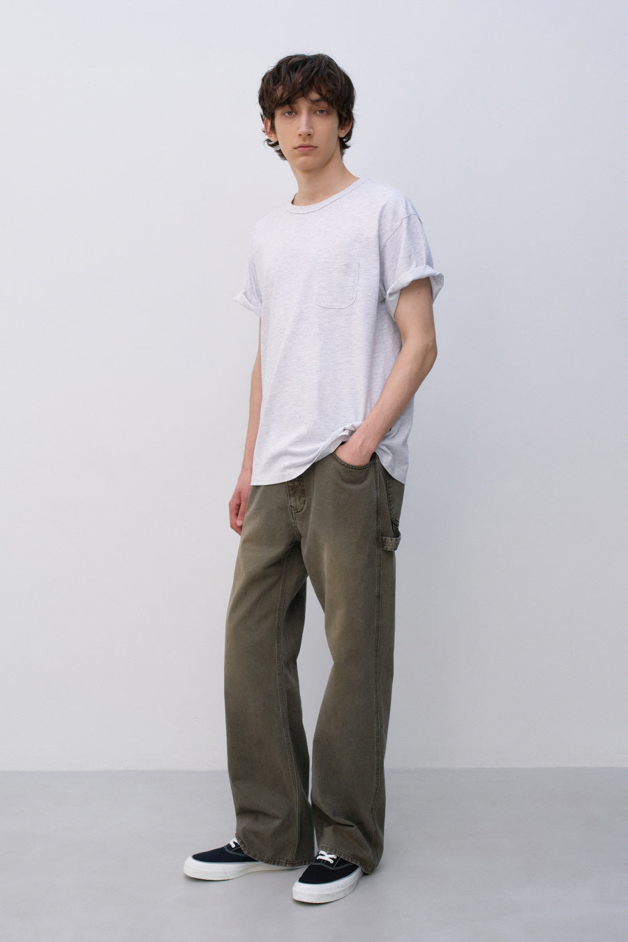 Insilence - Scoop Neck Pocket Short Sleeve (Melange Grey) product image 3 | TRAB K-Fashion Australia