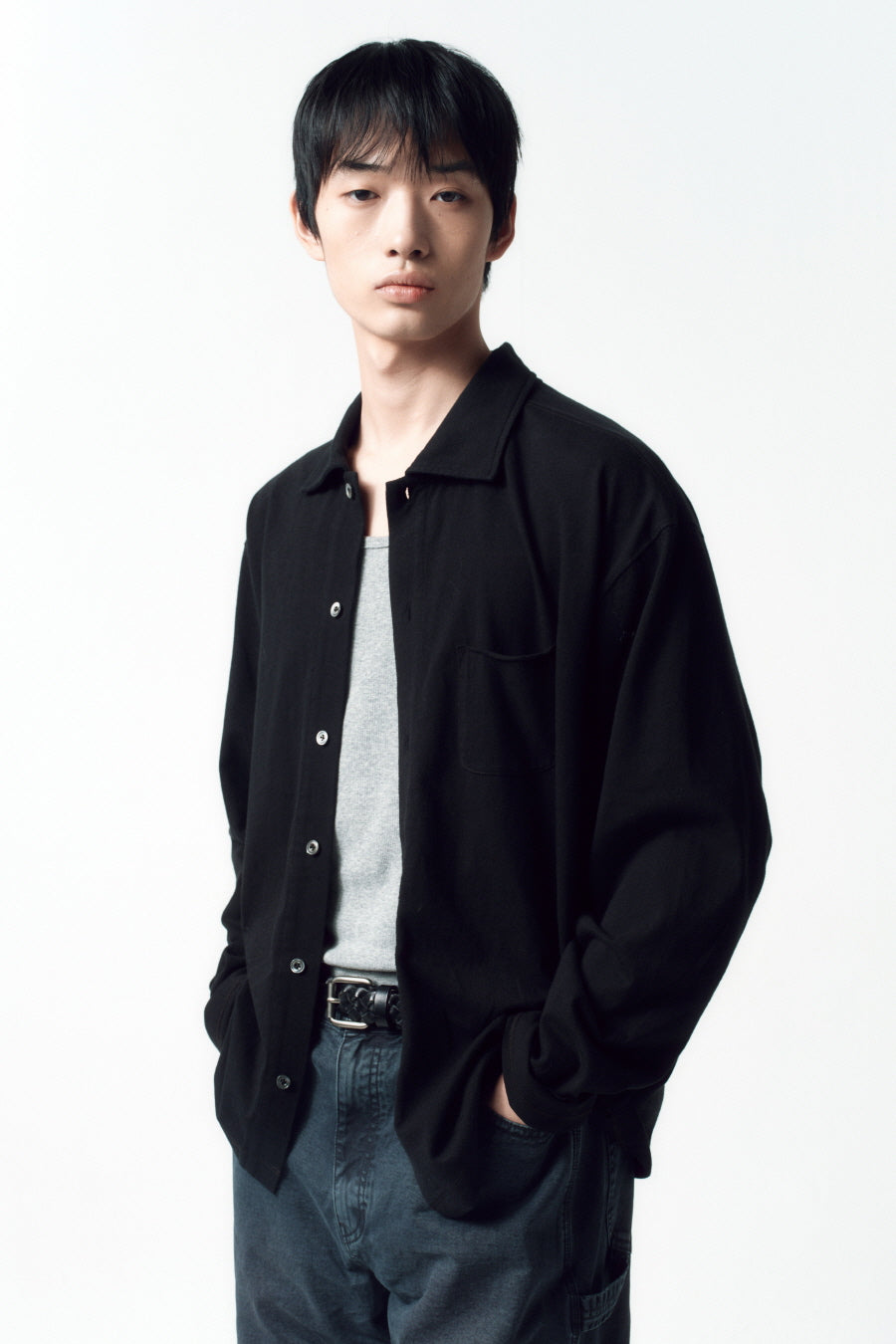 Insilence - Organic Cotton Jersey Shirt (Black) product image 2 | TRAB K-Fashion Australia