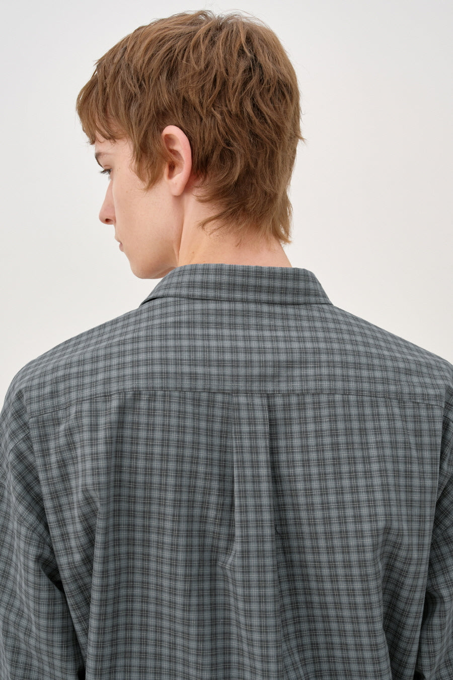 Insilence - Oversized Check Shirt (Grey) product image 5 | TRAB K-Fashion Australia