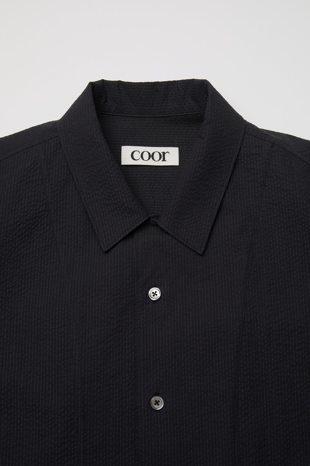 Coor - Panel Line Camp Collar Half Shirt (Dark Navy) product image 5 | TRAB K-Fashion Australia
