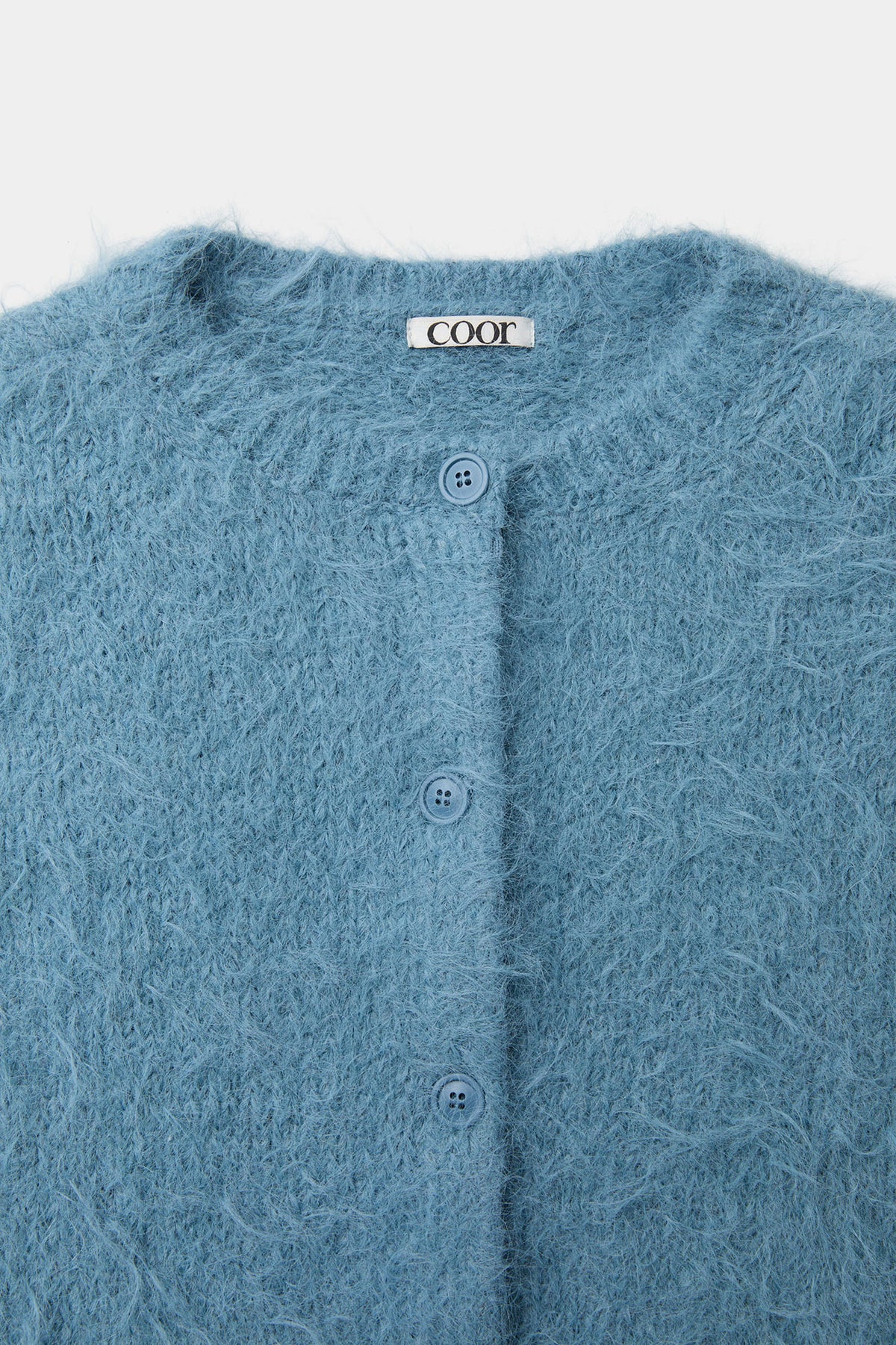 Coor - Fuzzy Cropped Cardigan (Blue) product image 5 | TRAB K-Fashion Australia