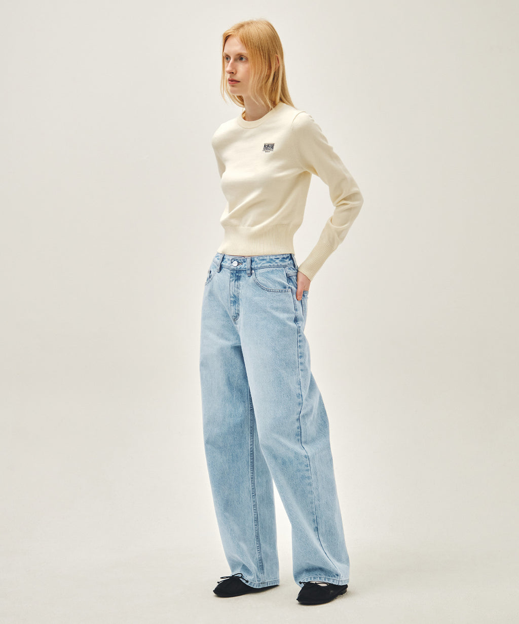 Marithe & Francois Girbaud - Curved Denim Pants (Light Blue) product image 3 | TRAB K-Fashion Australia