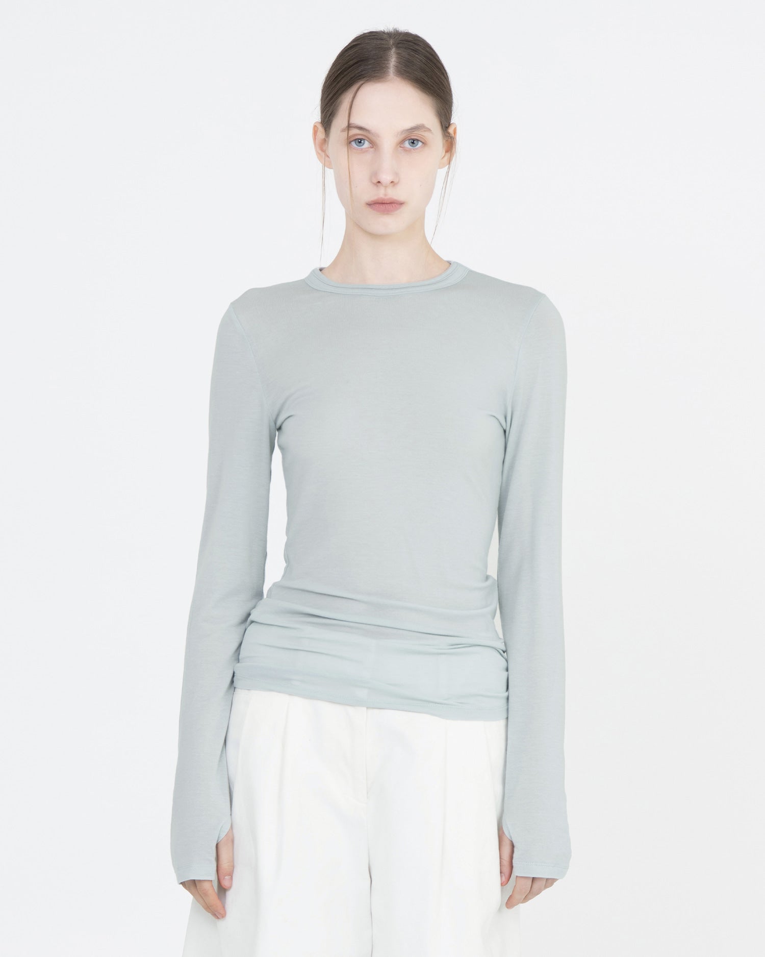 Brownyard - Seethrough Long Sleeve (Blue Grey) product image 1 | TRAB K-Fashion Australia