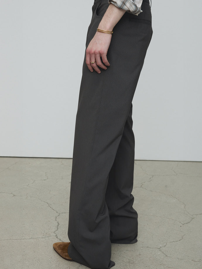 Tonywack - Vintage Stripe Flared Leg Pants (Olive Charcoal) product image 2 | TRAB K-Fashion Australia