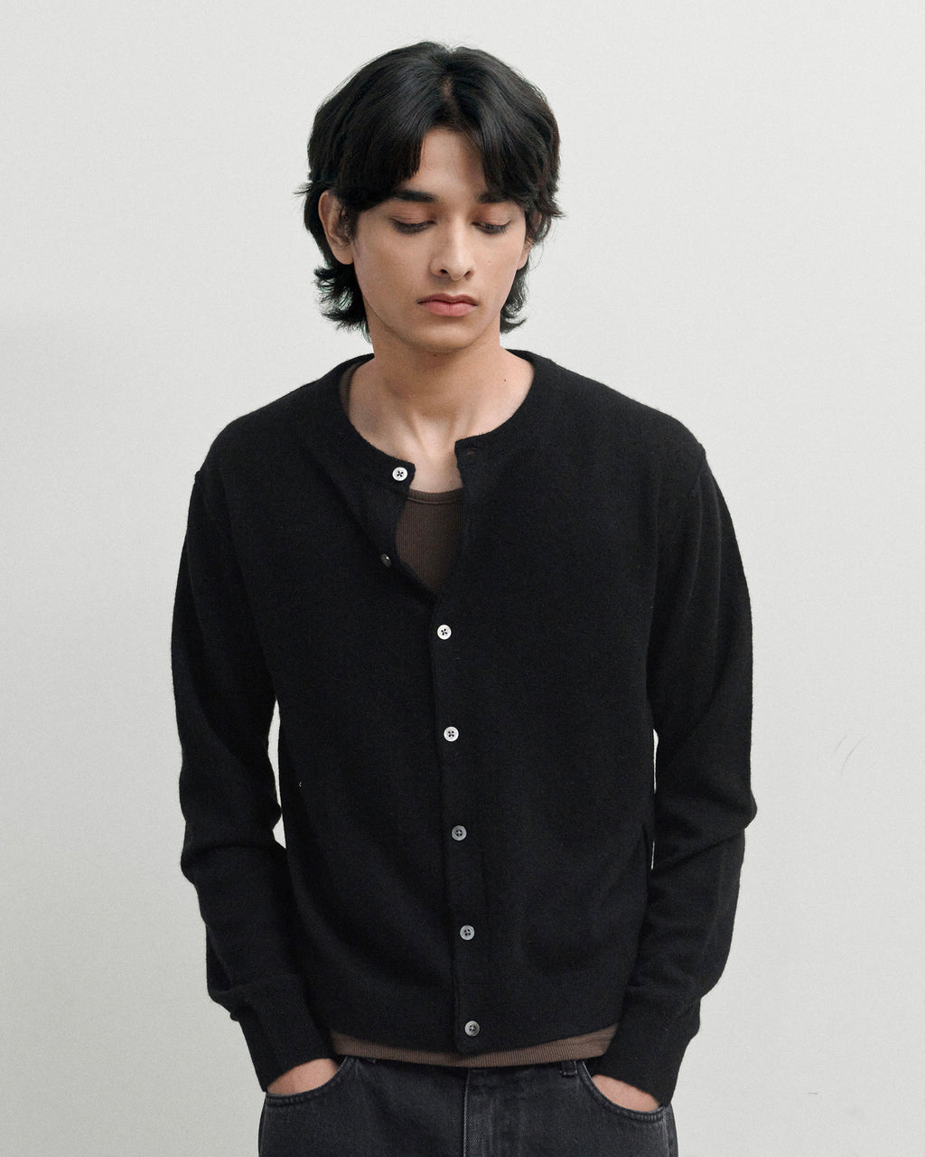 Brownyard - Soft Round Cardigan (Black) product image 2 | TRAB K-Fashion Australia