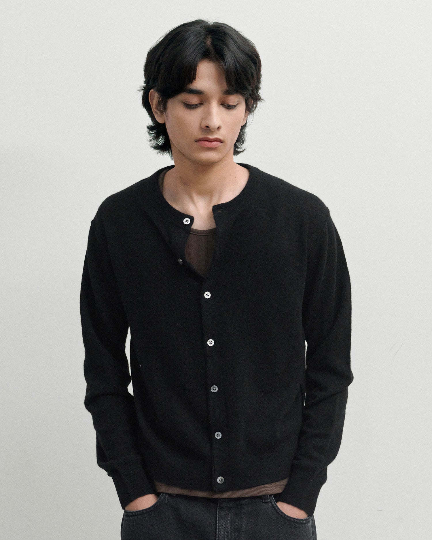 Brownyard - Soft Round Cardigan (Black) product image 2 | TRAB K-Fashion Australia