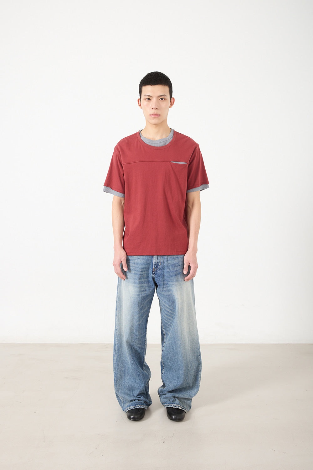 Hatchingroom - Double Neck Tee (Red) product image 9 | TRAB K-Fashion Australia