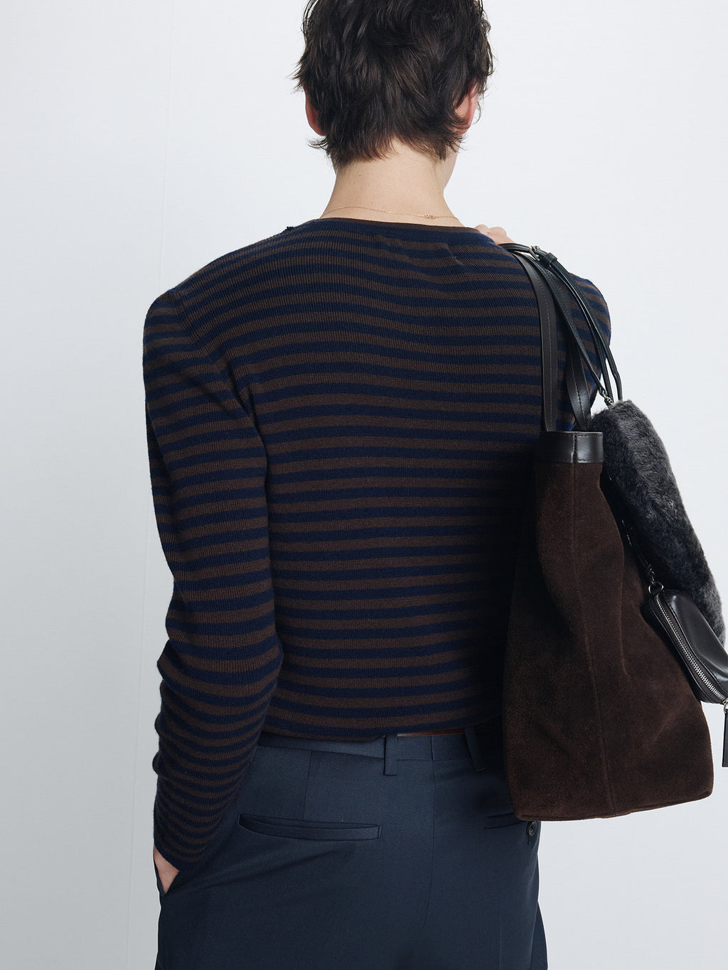 Tonywack - Merino Wool Essential Stripe Knit (Brown/Dark Navy) product image 6 | TRAB K-Fashion Australia