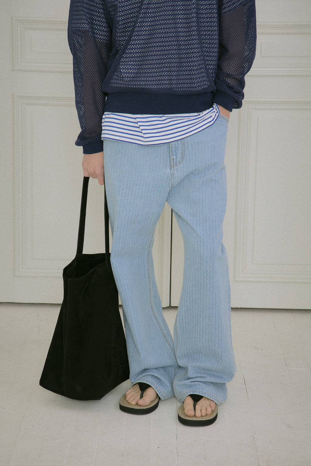 Stu - Embo Stripe Denim Pants Light (Blue) product image 6 | TRAB K-Fashion Australia