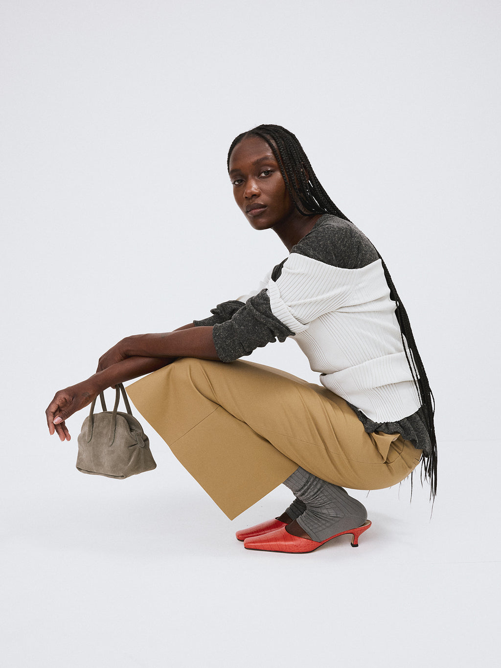 Recto - Off Shoulder Ribbed Knit Top (Ecru) product image 3 | TRAB K-Fashion Australia