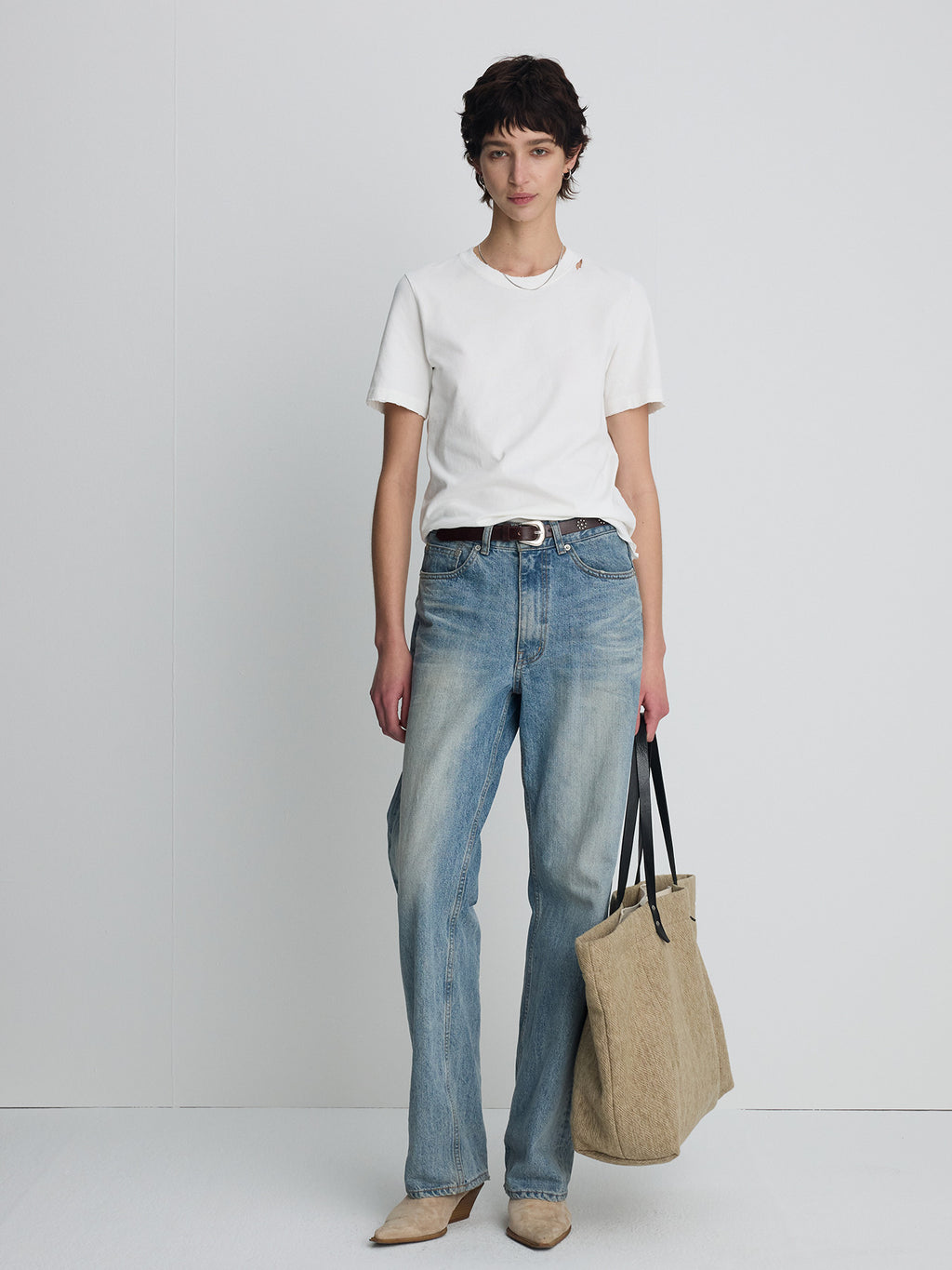 Tonywack - Hand Distressed Vintage Cotton T-Shirt (White) product image 1 | TRAB K-Fashion Australia