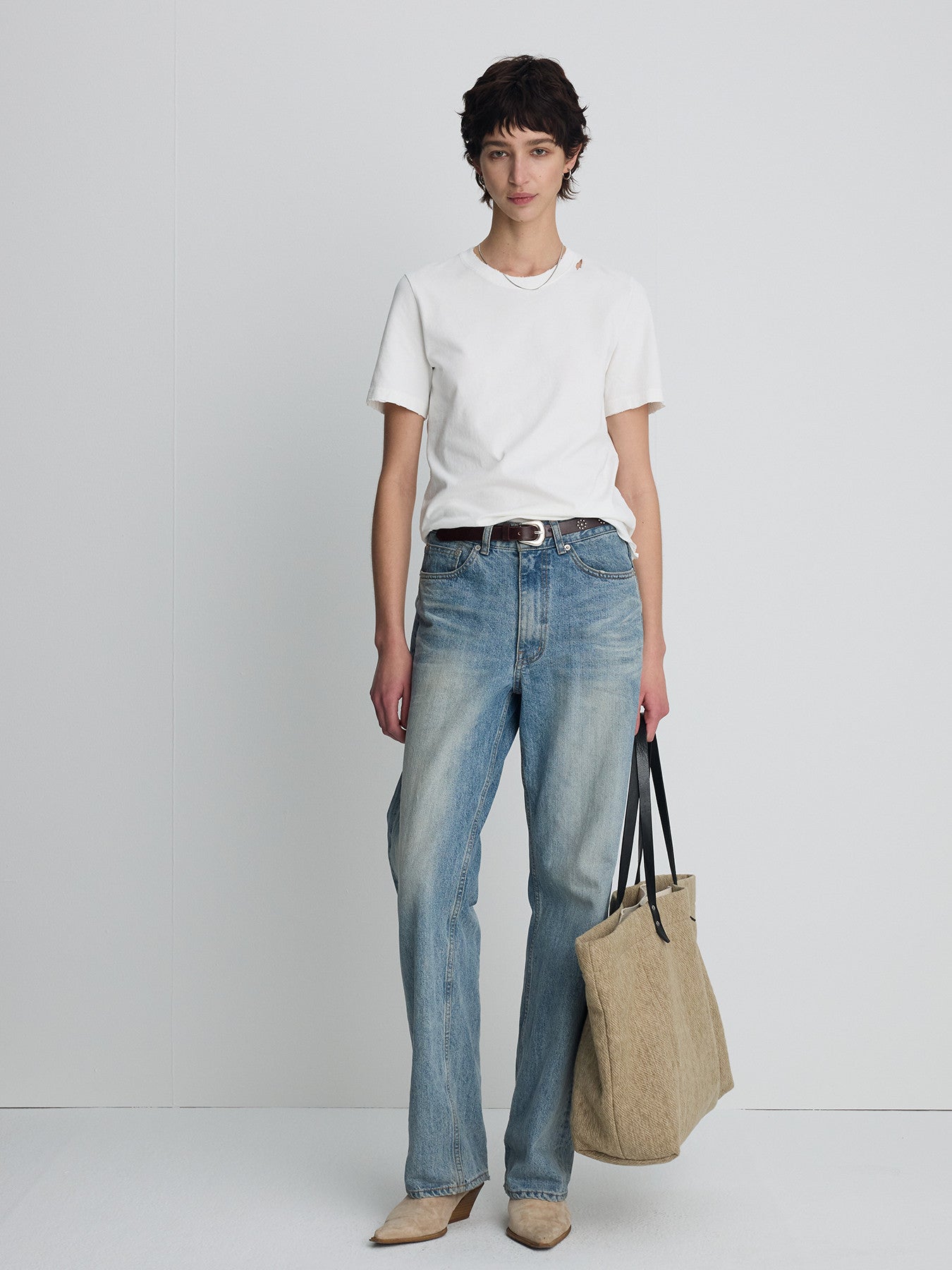 Tonywack - Hand Distressed Vintage Cotton T-Shirt (White) product image 1 | TRAB K-Fashion Australia