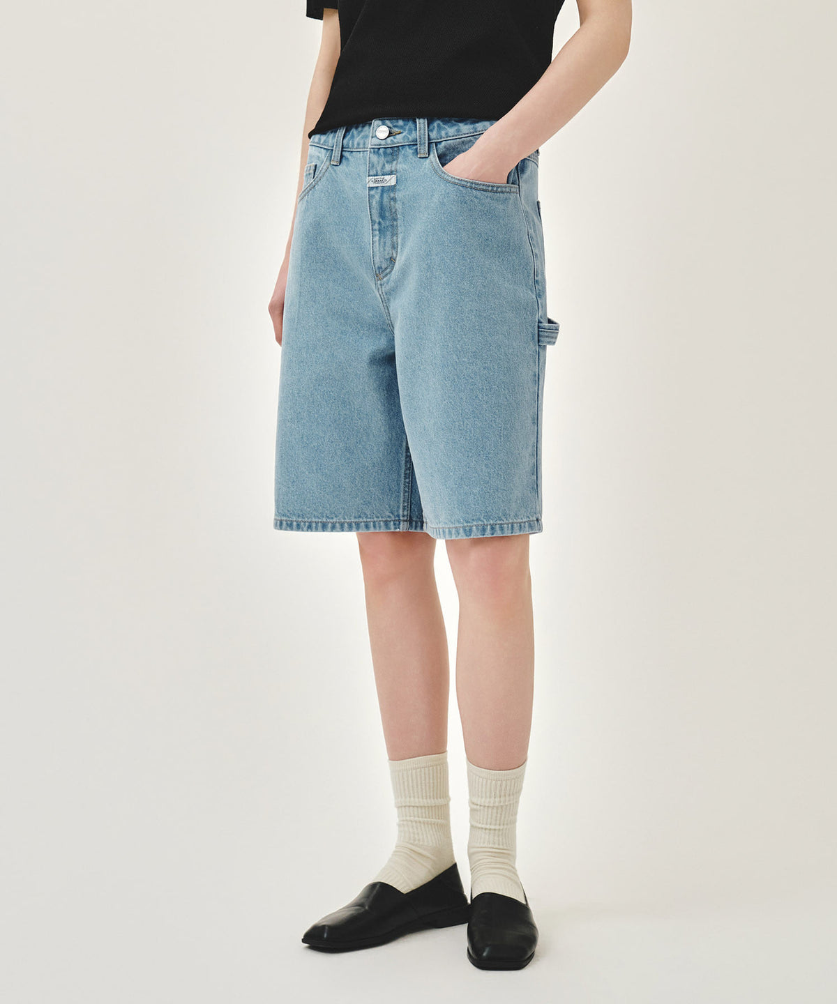 Marithe & Francois Girbaud - Carpenter Denim Shorts (Light Blue) product image 1 | TRAB K-Fashion Australia