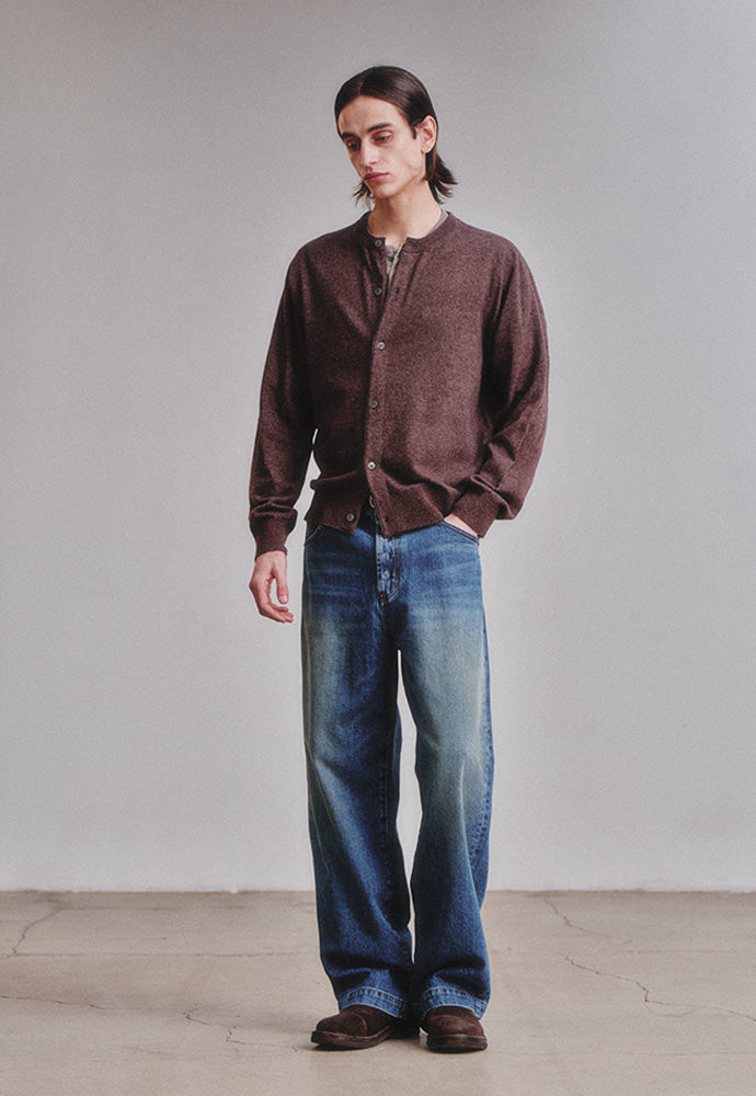 Art if acts - Wholegarment Round Neck Cardigan (Melange Brown) product image 2 | TRAB K-Fashion Australia