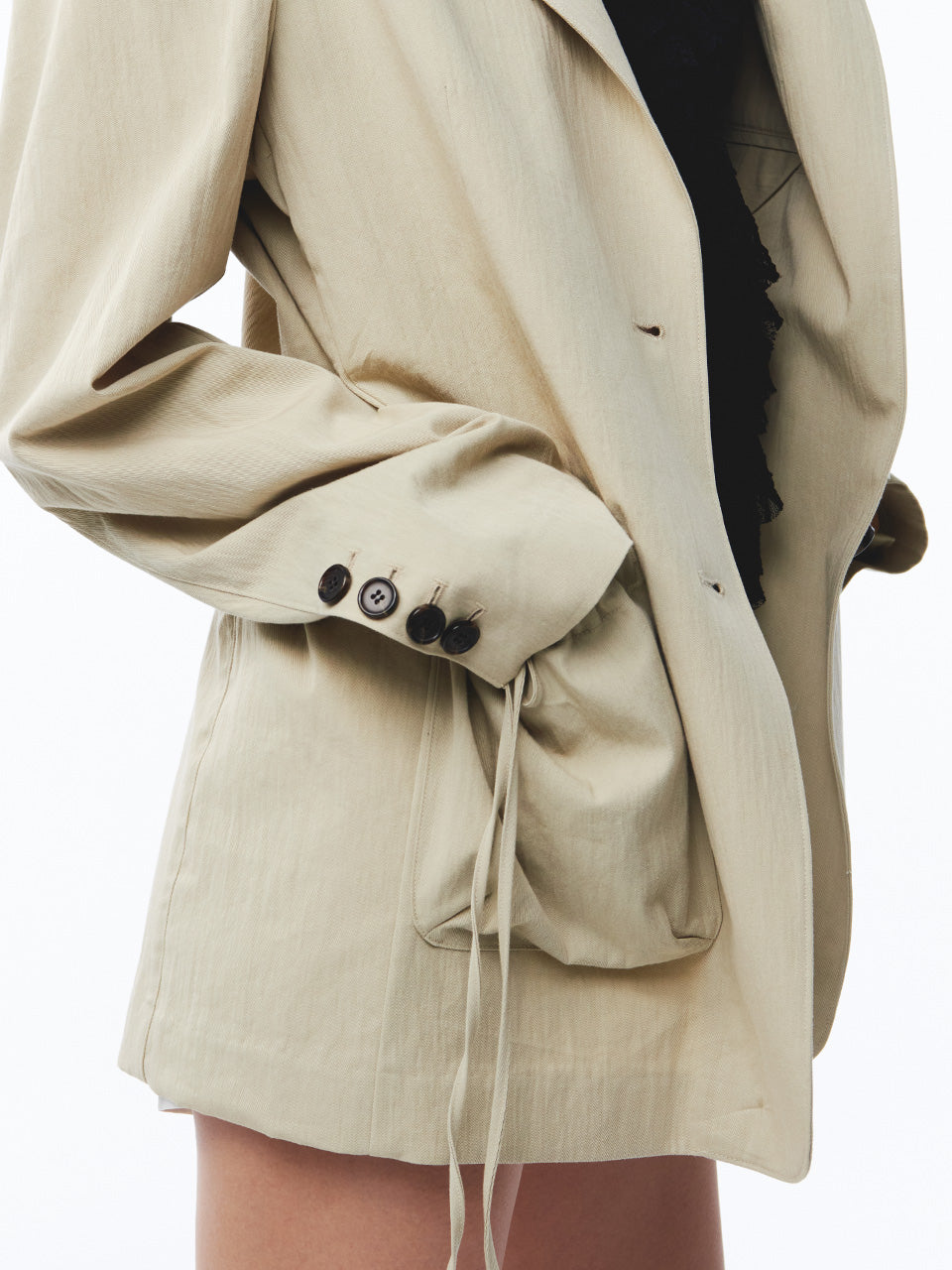 Kijun - Shirring Pocket Blazer (Beige) product image 8 | TRAB K-Fashion Australia