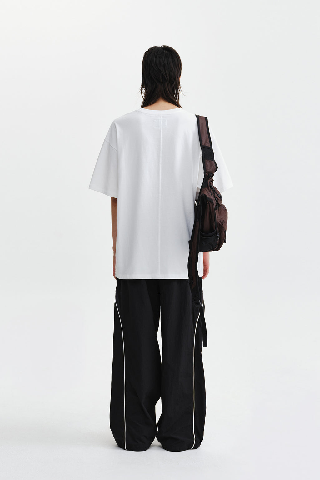 Matin Kim - Diagonal Cut Logo Top (White) product image 8 | TRAB K-Fashion Australia