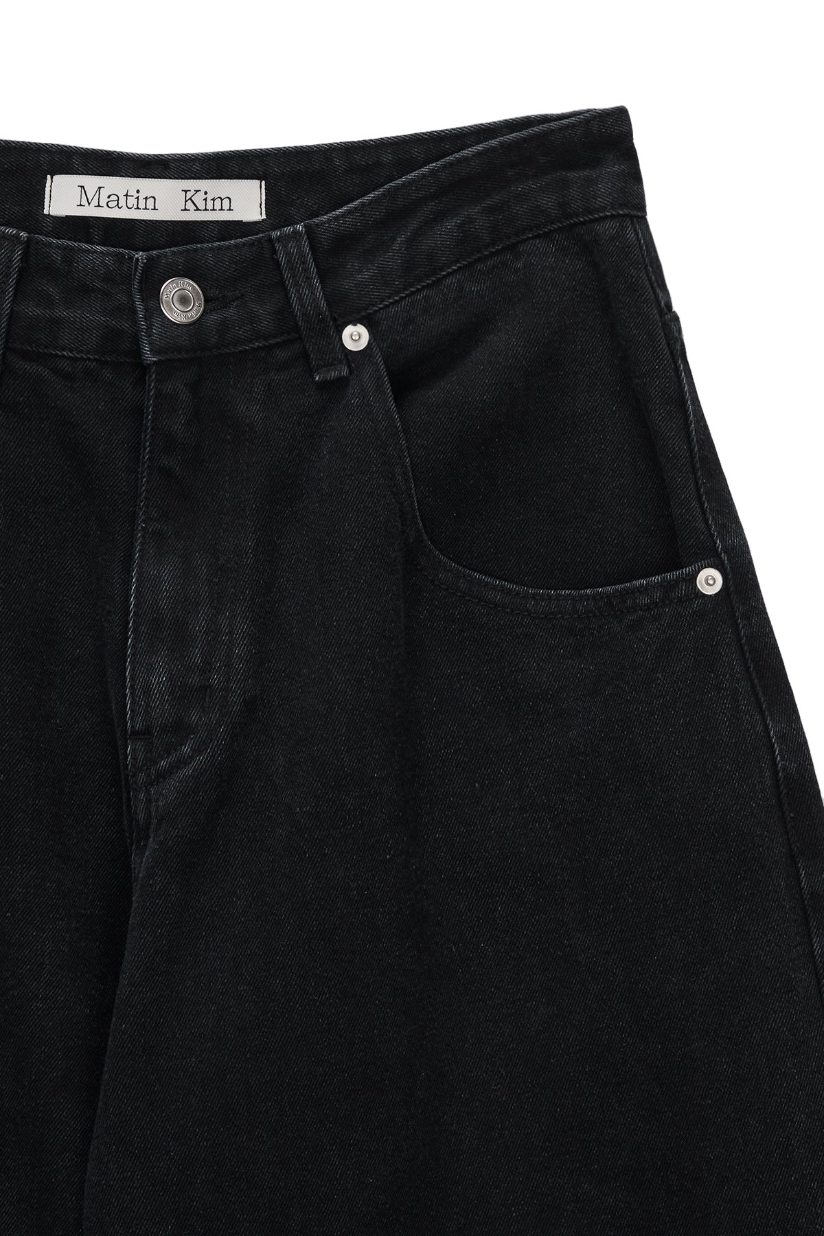 Matin Kim - Knee Pocket Damage Denim Pants (Black) product image 3 | TRAB K-Fashion Australia