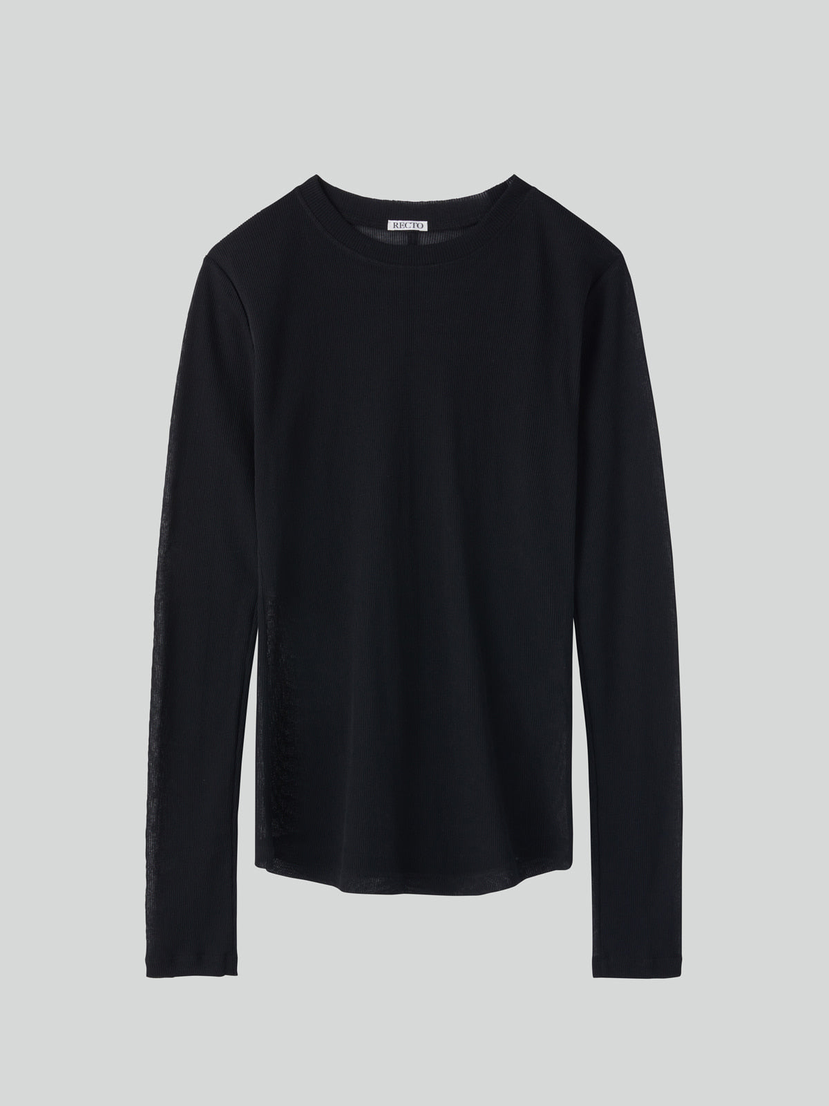Recto - Sheer Jersey Long Sleeve Top (Black) product image 5 | TRAB K-Fashion Australia