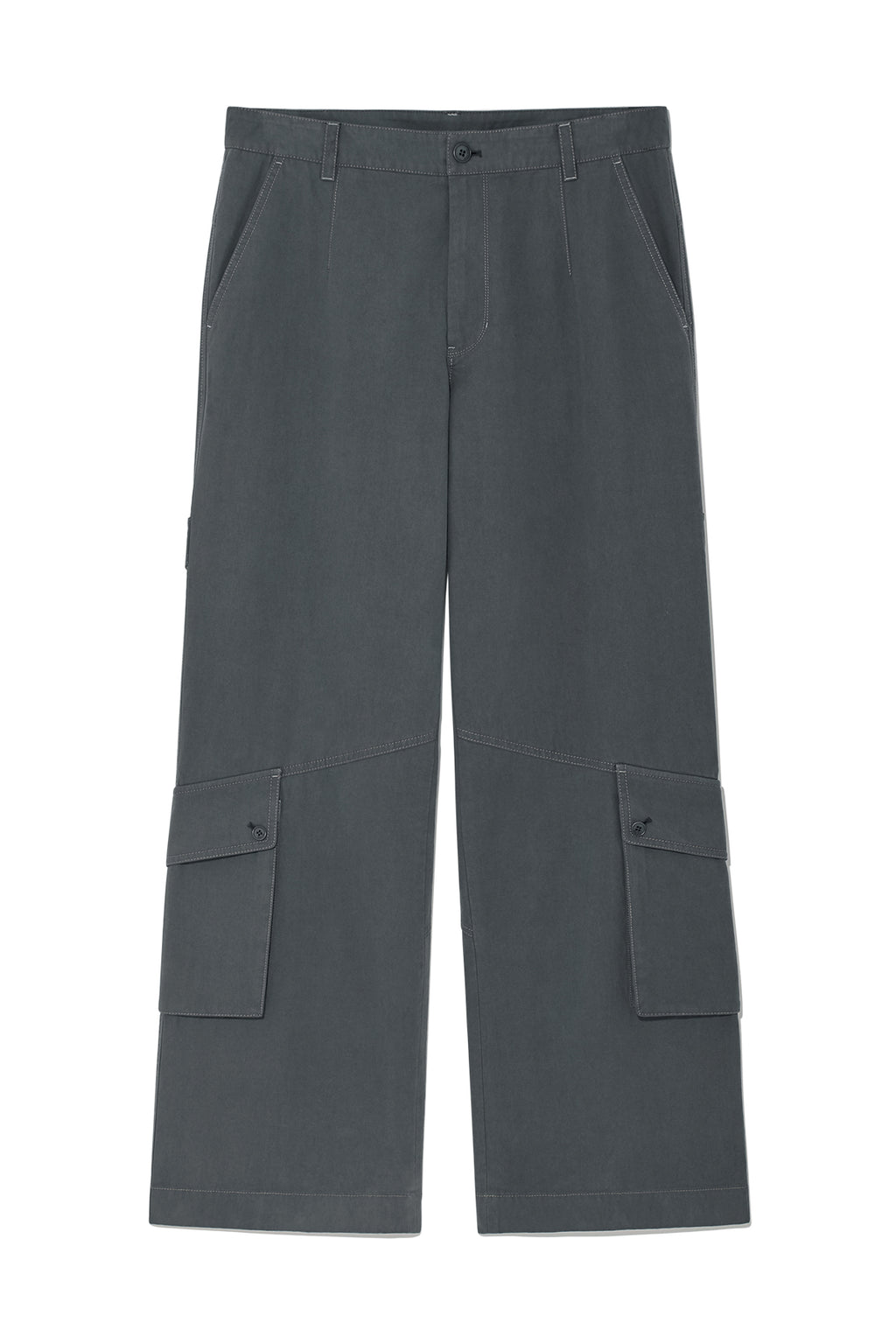 Matin Kim - Out Pocket Cotton Cargo Pants (Smoke Blue) product image 1 | TRAB K-Fashion Australia